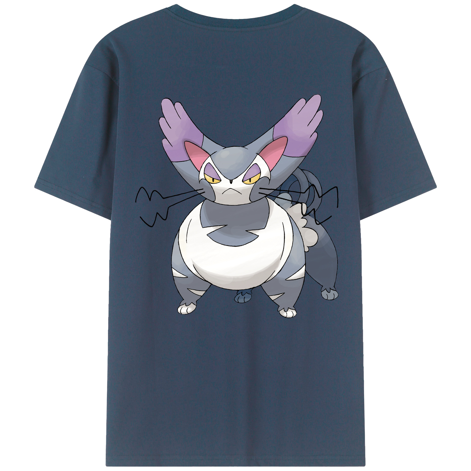（画像用） ポケットモンスター Pokémon 綿100％ メンズ半袖Tシャツ（バックプリント） 通気性