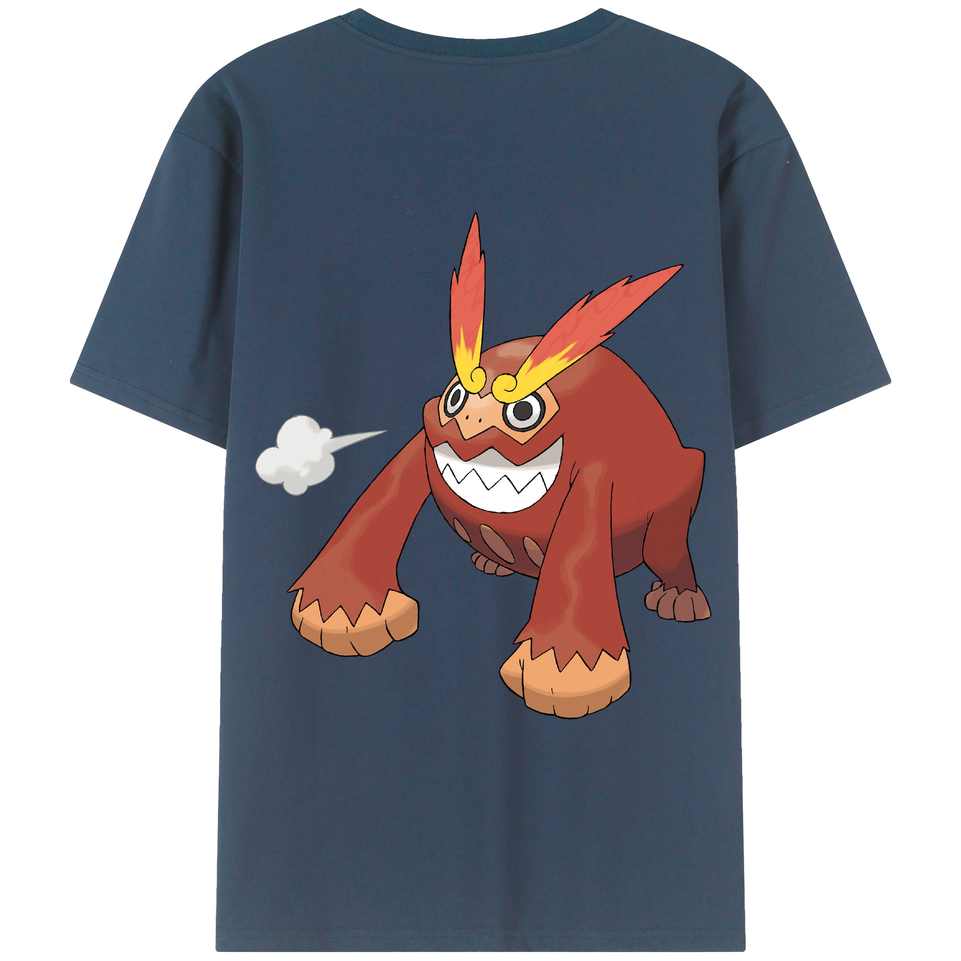 （画像用） ポケットモンスター Pokémon 綿100％ メンズ半袖Tシャツ（バックプリント） 通気性