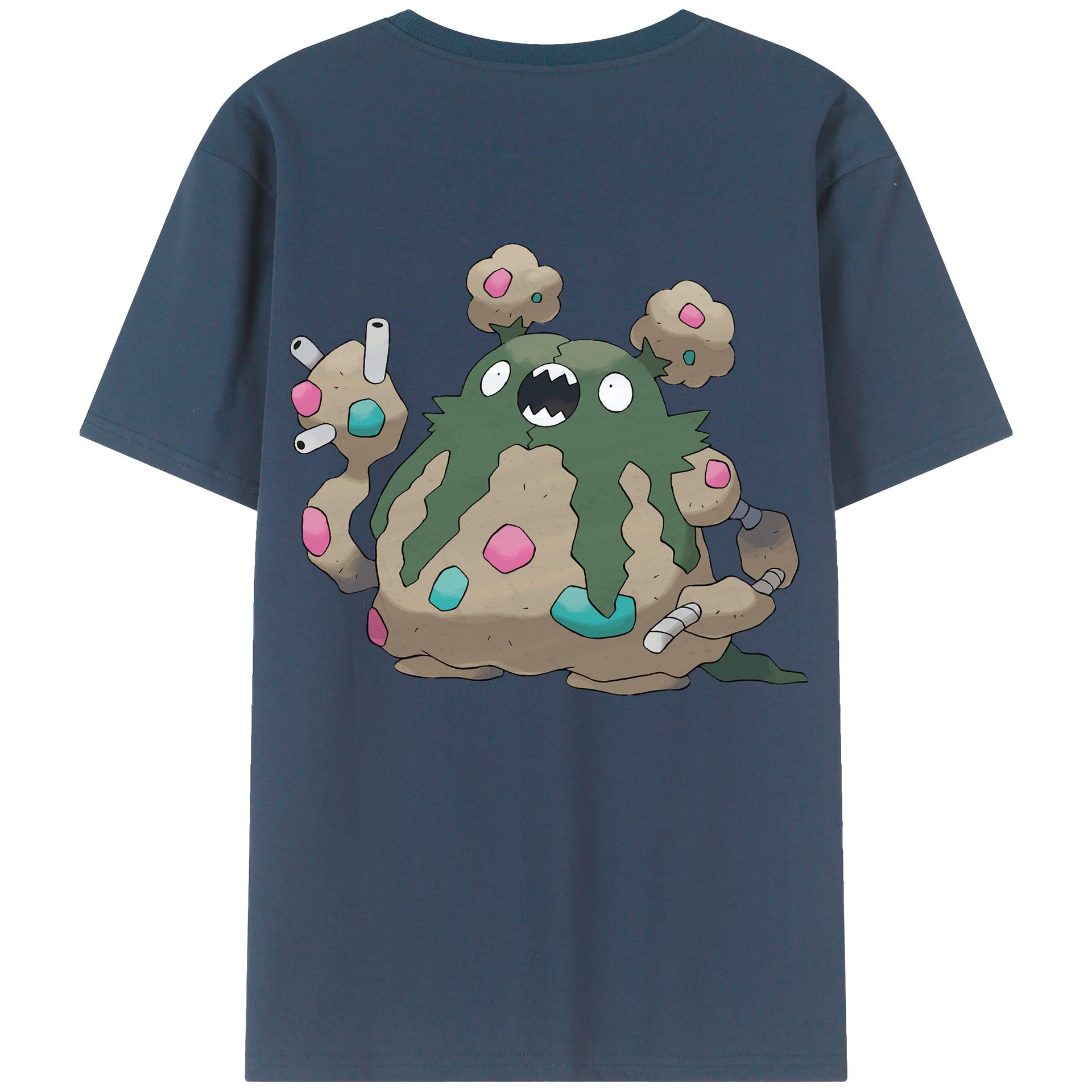（画像用） ポケットモンスター Pokémon 綿100％ メンズ半袖Tシャツ（バックプリント） 通気性