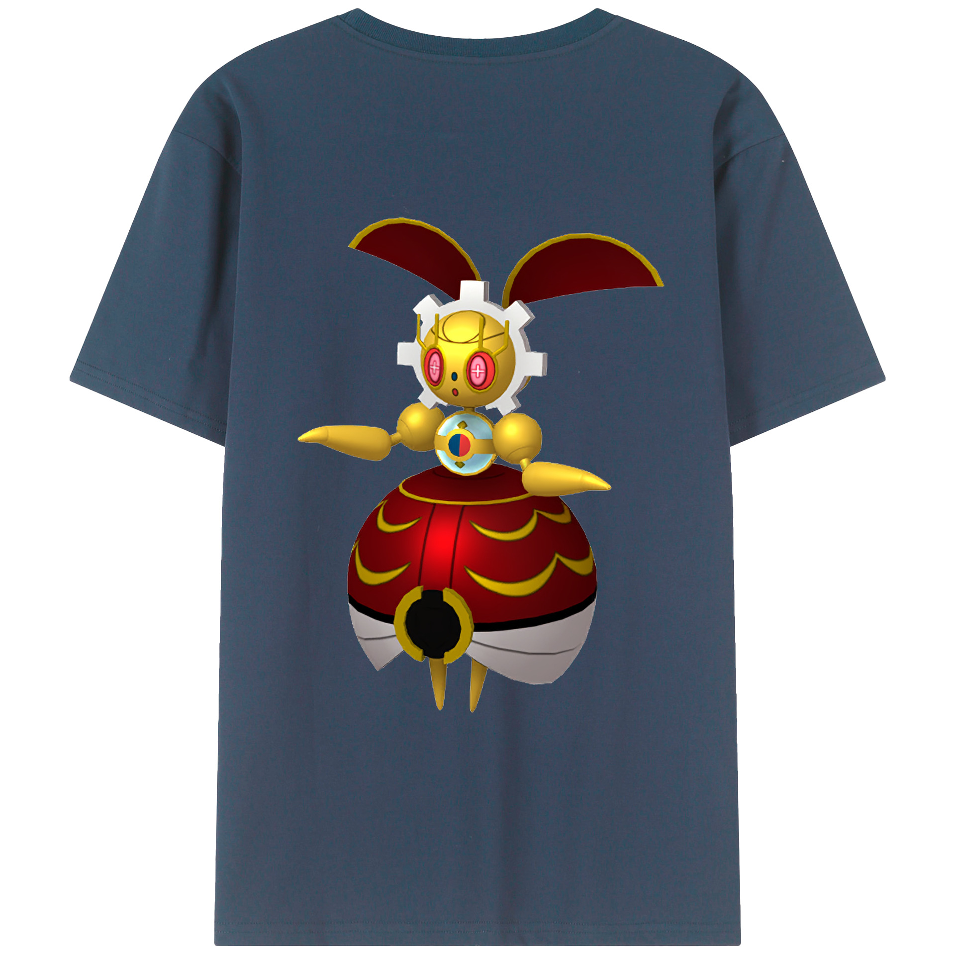 （画像用） ポケットモンスター Pokémon 綿100％ メンズ半袖Tシャツ（バックプリント） 通気性
