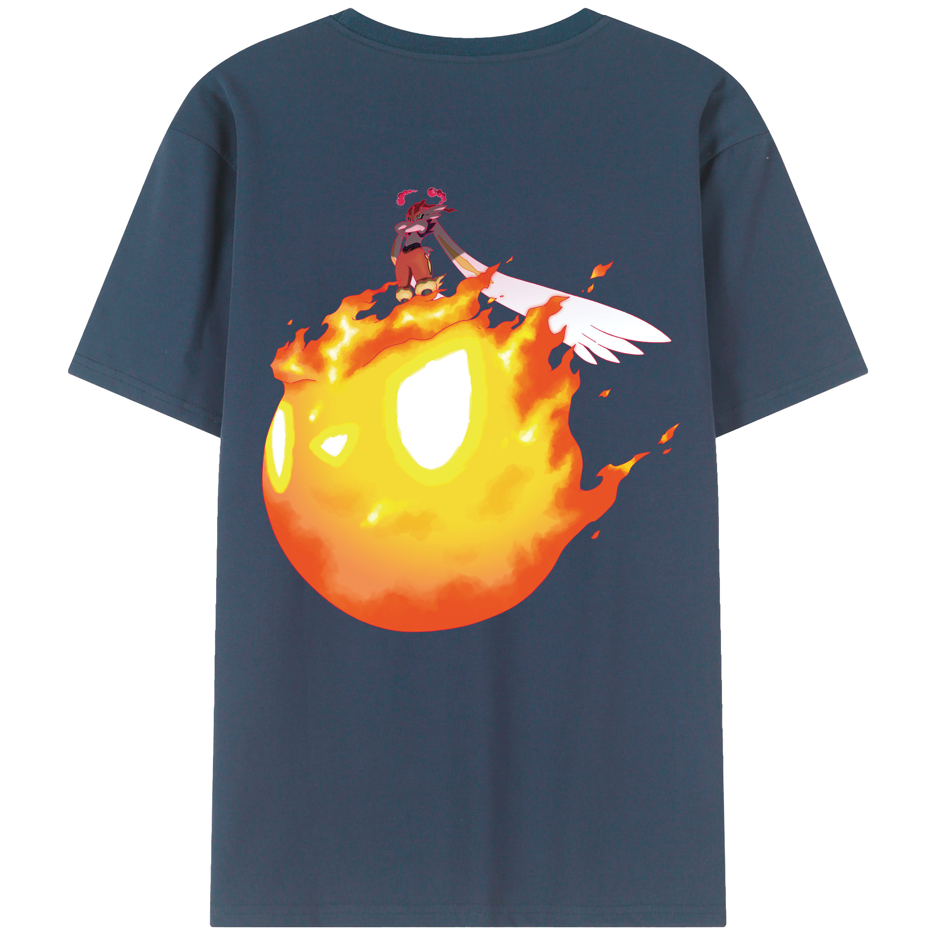 （画像用） ポケットモンスター Pokémon 綿100％ メンズ半袖Tシャツ（バックプリント） 通気性