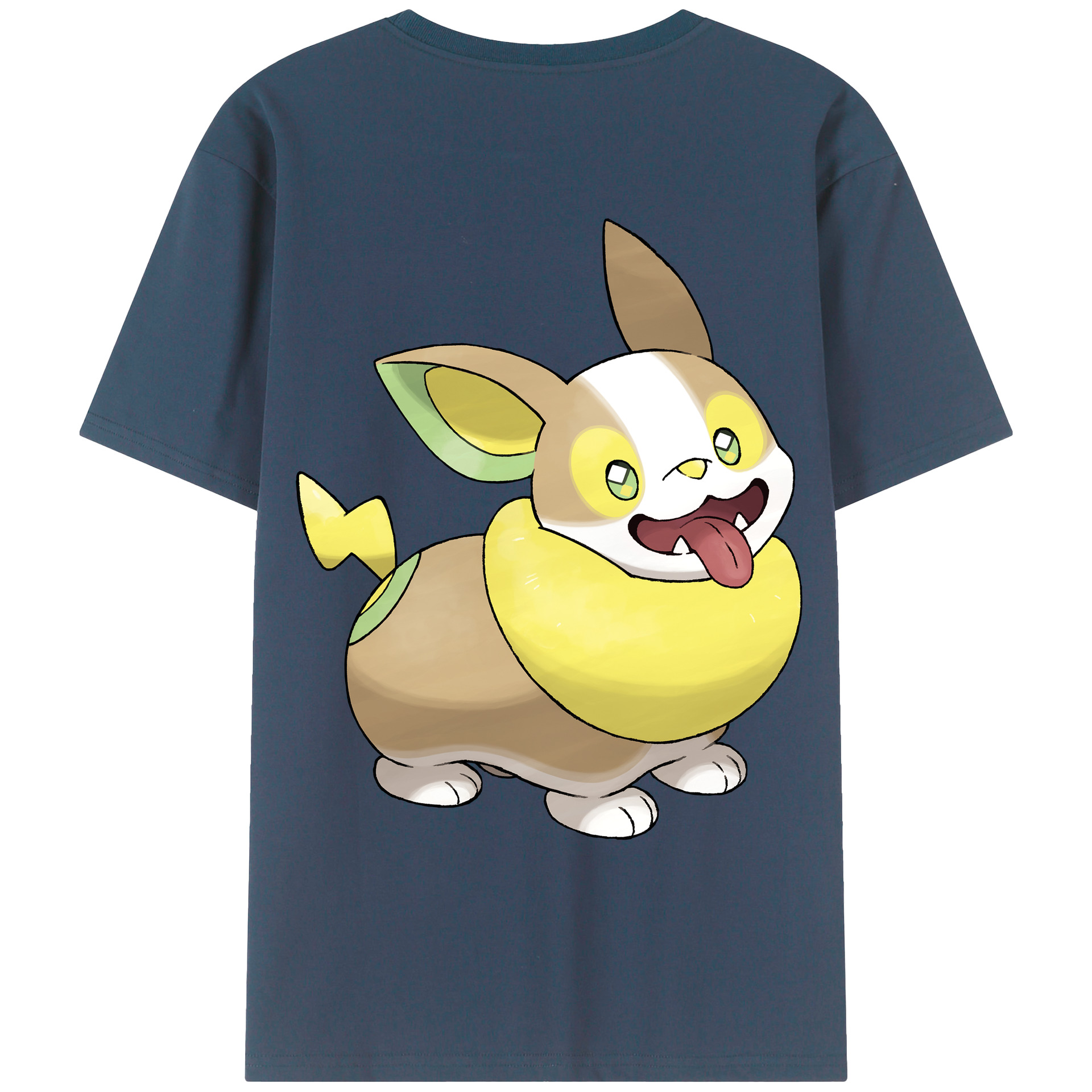 （画像用） ポケットモンスター Pokémon 綿100％ メンズ半袖Tシャツ（バックプリント） 通気性