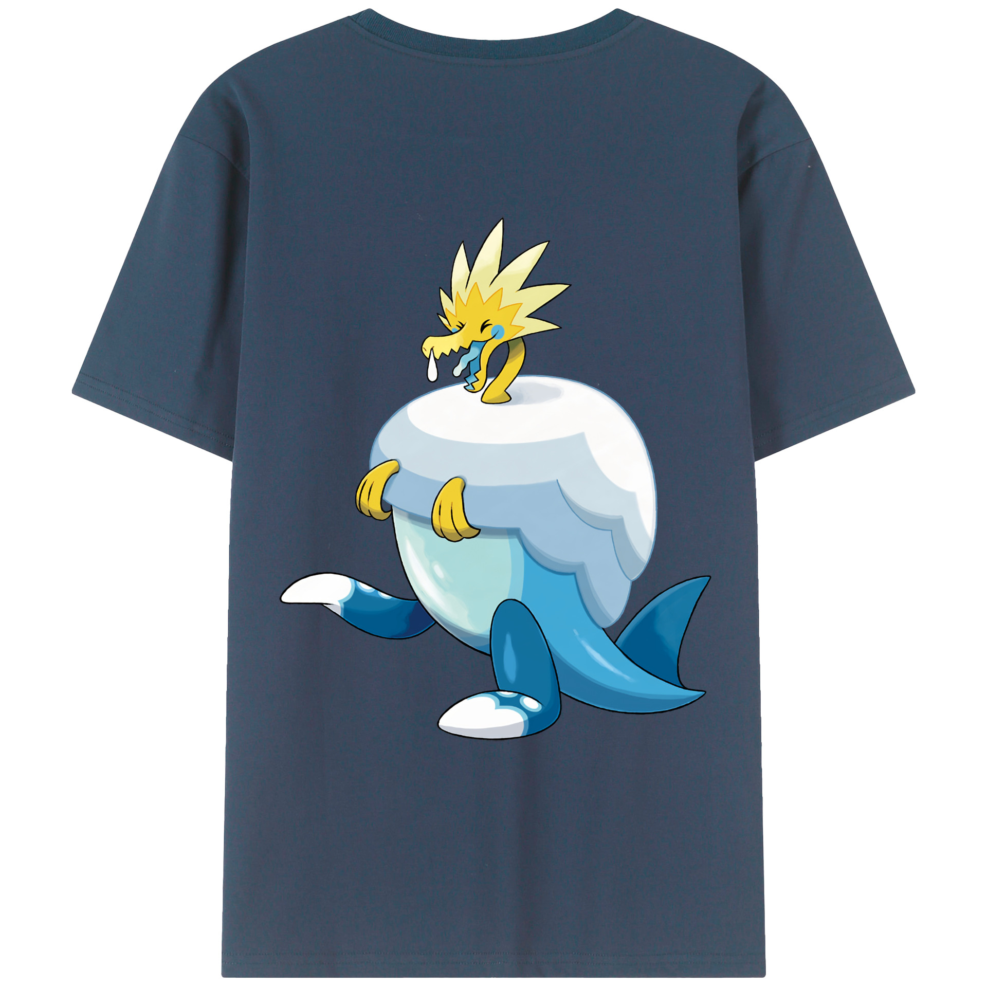 （画像用） ポケットモンスター Pokémon 綿100％ メンズ半袖Tシャツ（バックプリント） 通気性