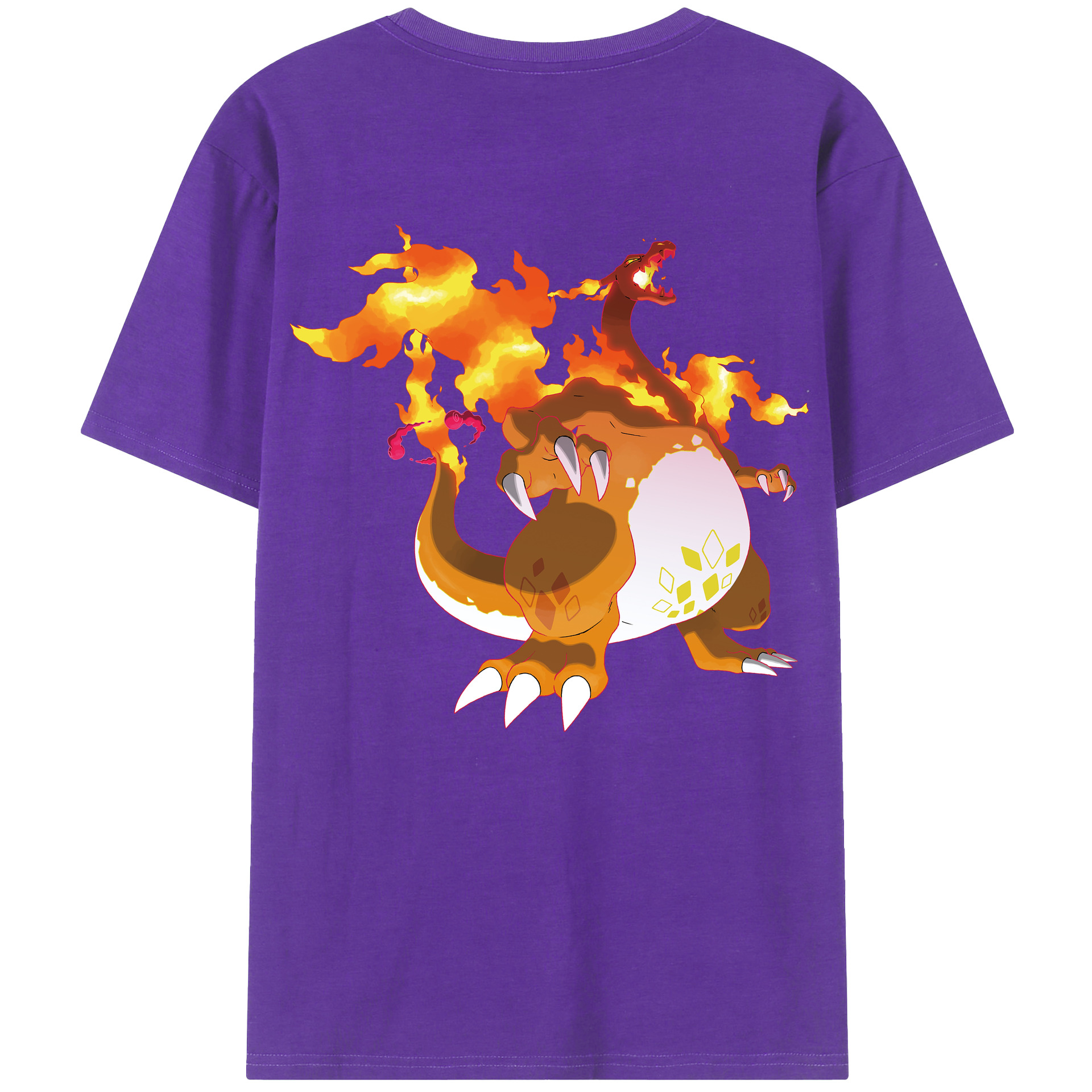 （画像用） ポケットモンスター Pokémon 綿100％ メンズ半袖Tシャツ（バックプリント） 通気性