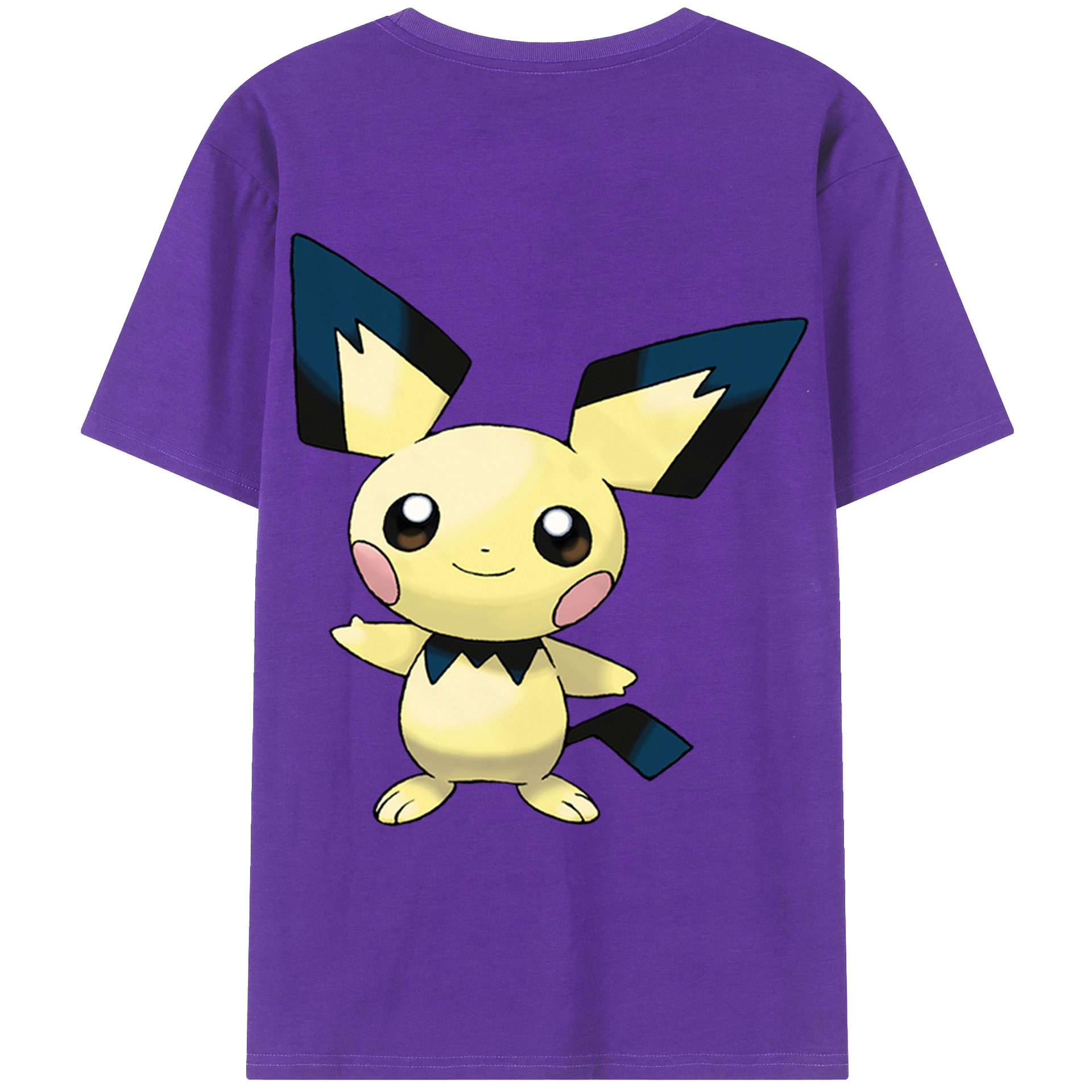 （画像用） ポケットモンスター Pokémon 綿100％ メンズ半袖Tシャツ（バックプリント） 通気性