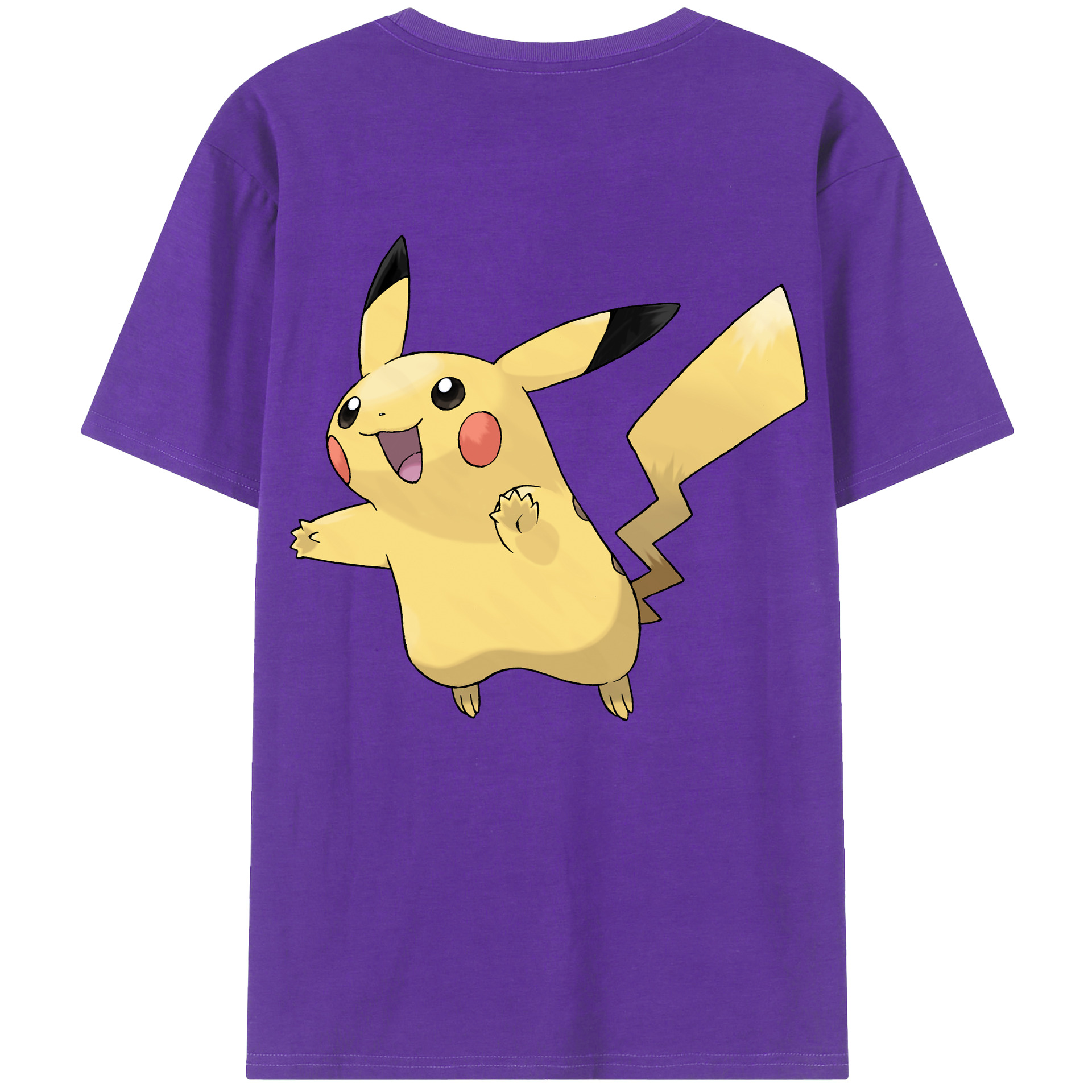 （画像用） ポケットモンスター Pokémon 綿100％ メンズ半袖Tシャツ（バックプリント） 通気性