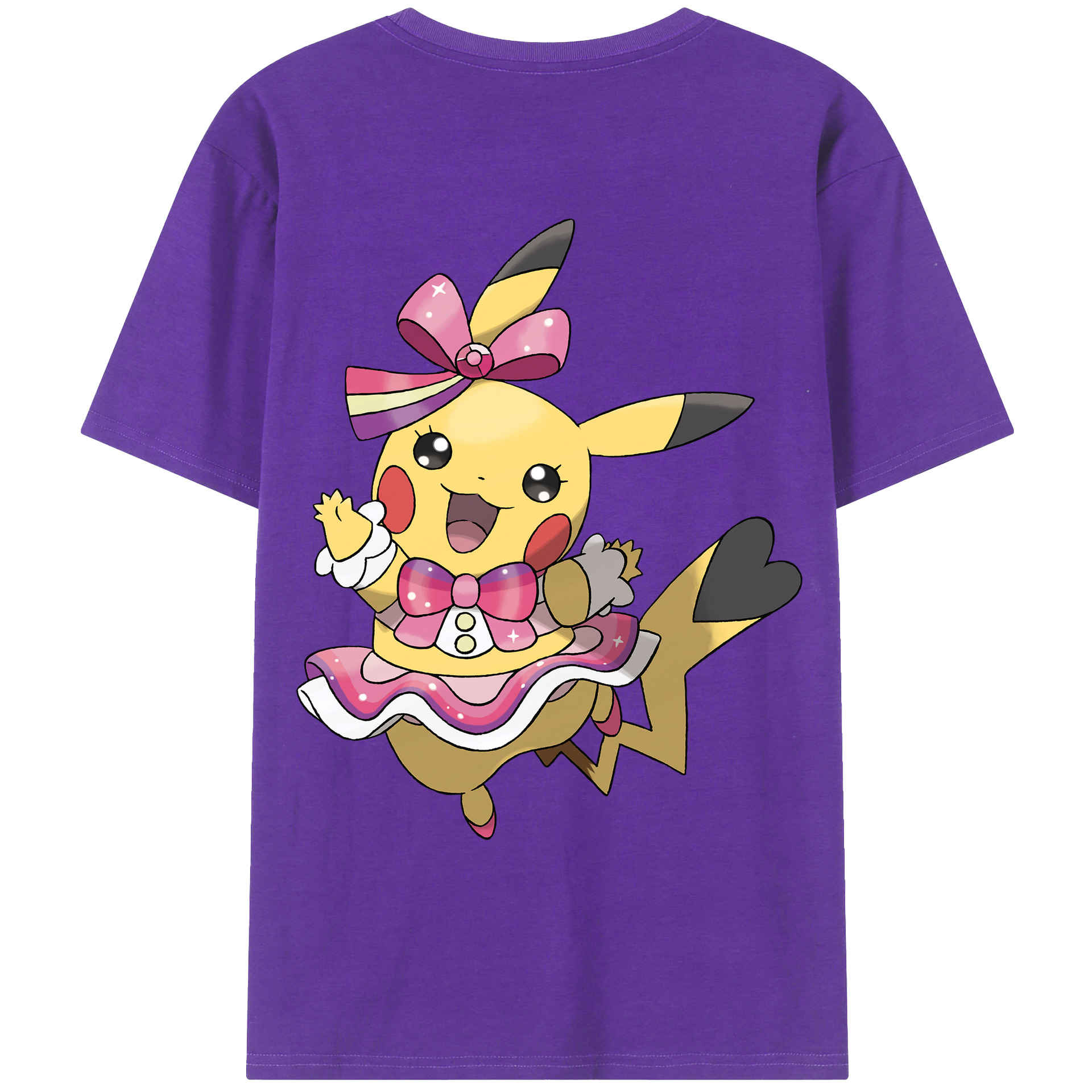 （画像用） ポケットモンスター Pokémon 綿100％ メンズ半袖Tシャツ（バックプリント） 通気性
