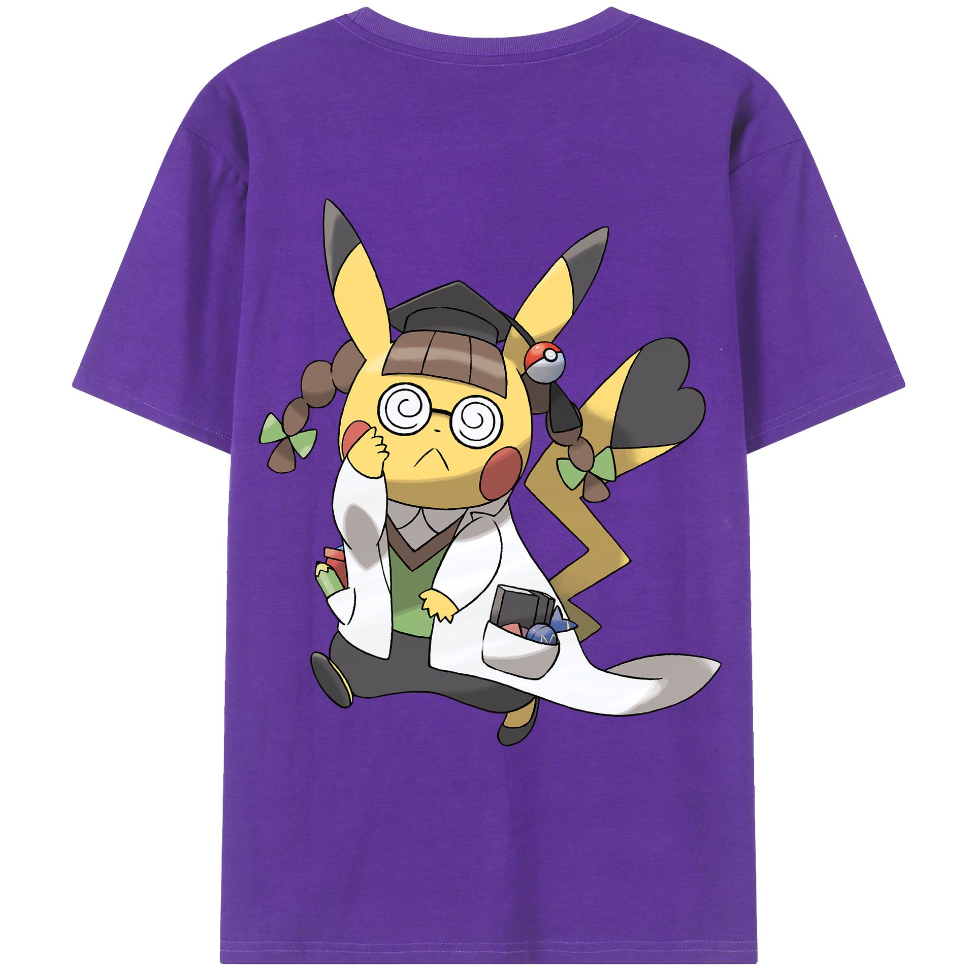（画像用） ポケットモンスター Pokémon 綿100％ メンズ半袖Tシャツ（バックプリント） 通気性