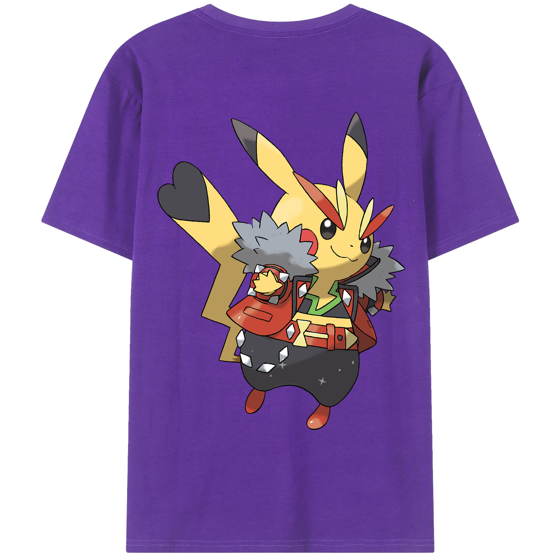 （画像用） ポケットモンスター Pokémon 綿100％ メンズ半袖Tシャツ（バックプリント） 通気性