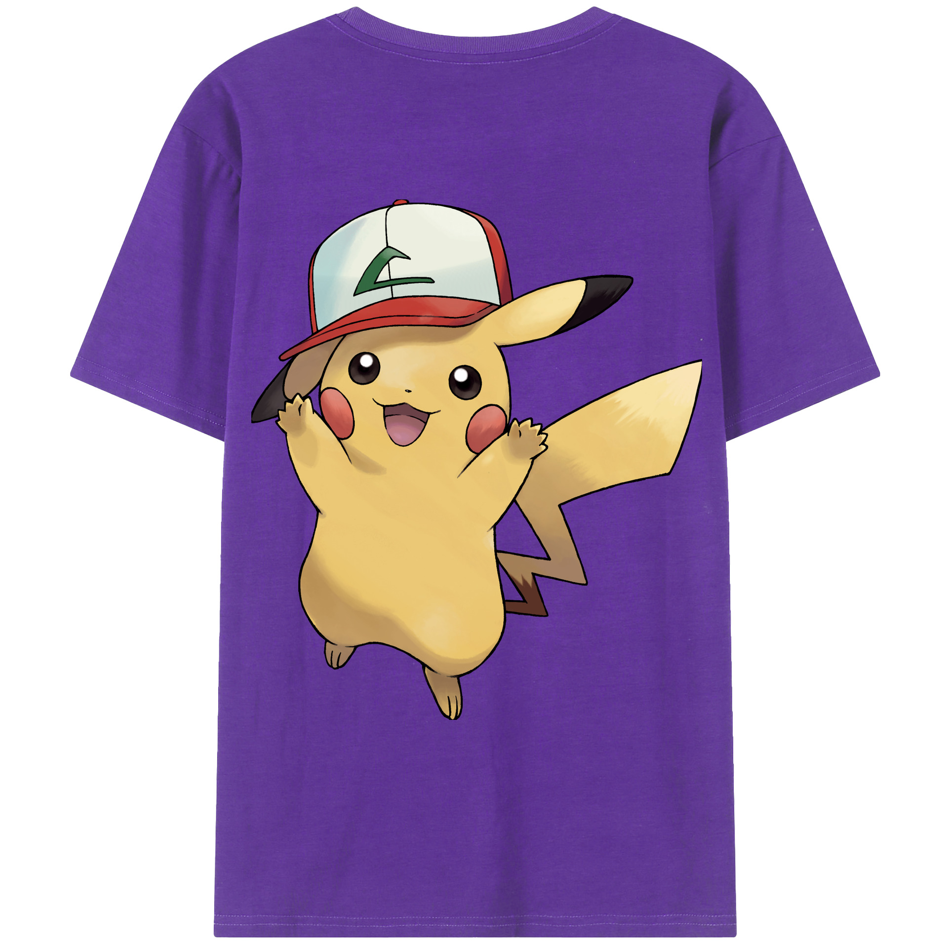 （画像用） ポケットモンスター Pokémon 綿100％ メンズ半袖Tシャツ（バックプリント） 通気性
