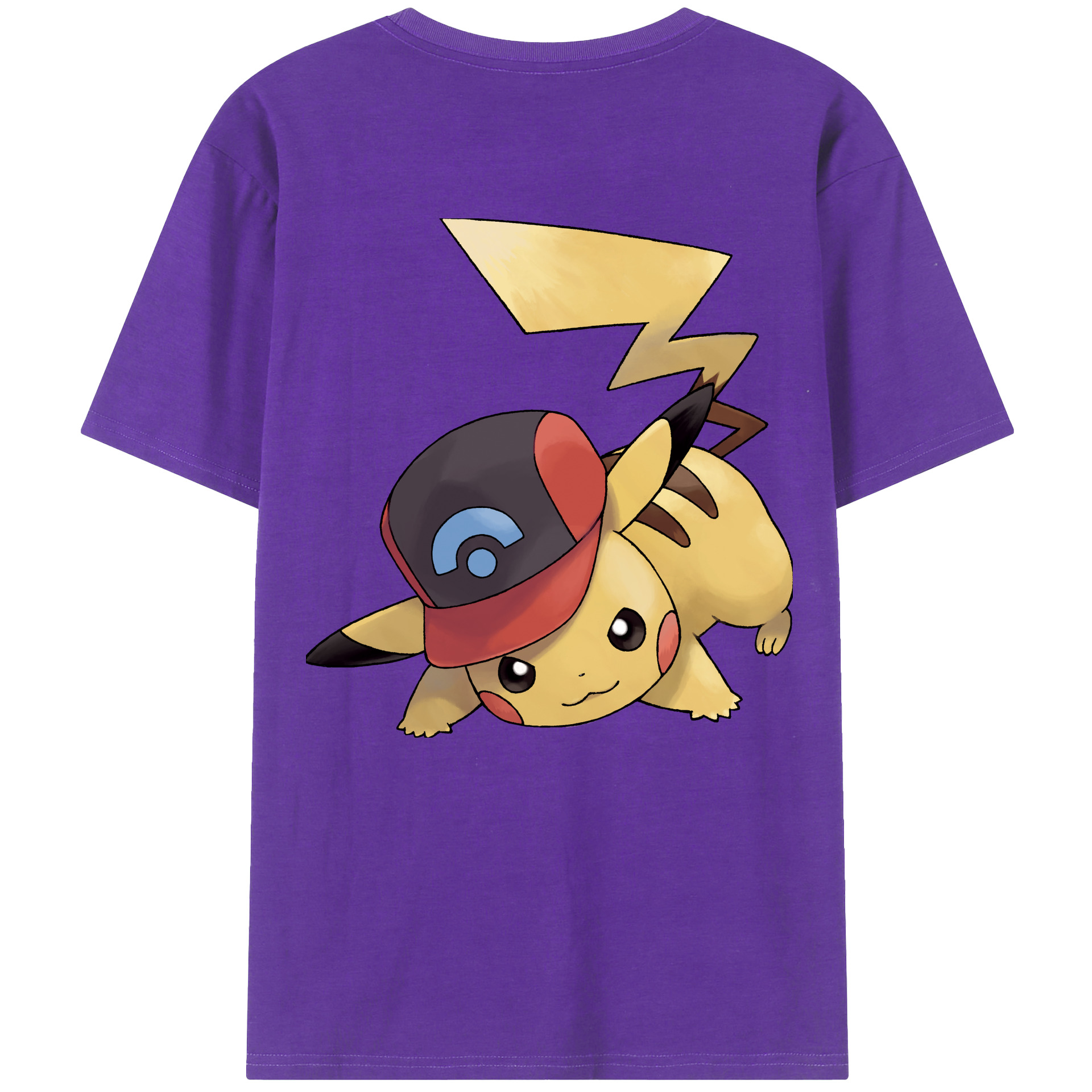 （画像用） ポケットモンスター Pokémon 綿100％ メンズ半袖Tシャツ（バックプリント） 通気性