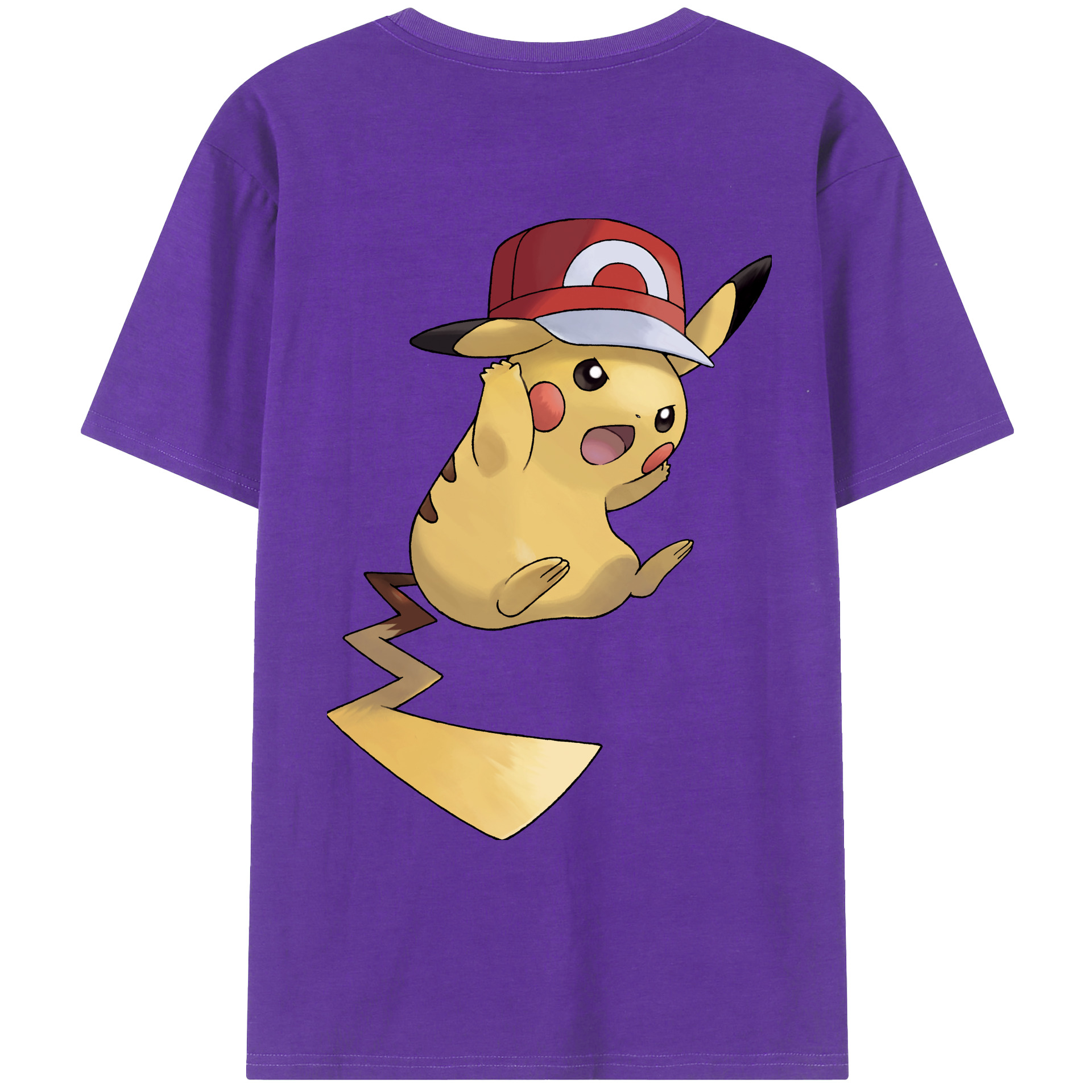（画像用） ポケットモンスター Pokémon 綿100％ メンズ半袖Tシャツ（バックプリント） 通気性