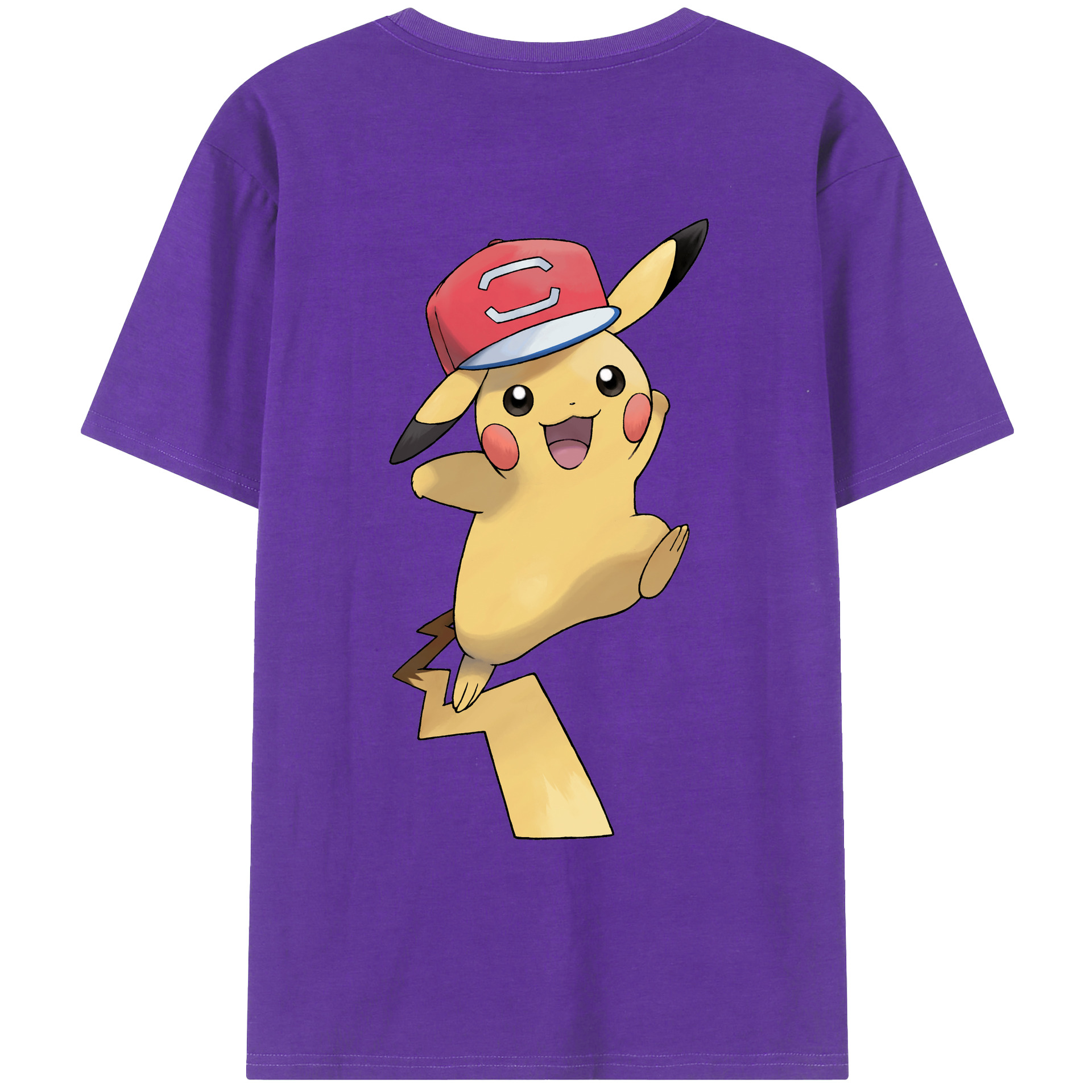 （画像用） ポケットモンスター Pokémon 綿100％ メンズ半袖Tシャツ（バックプリント） 通気性