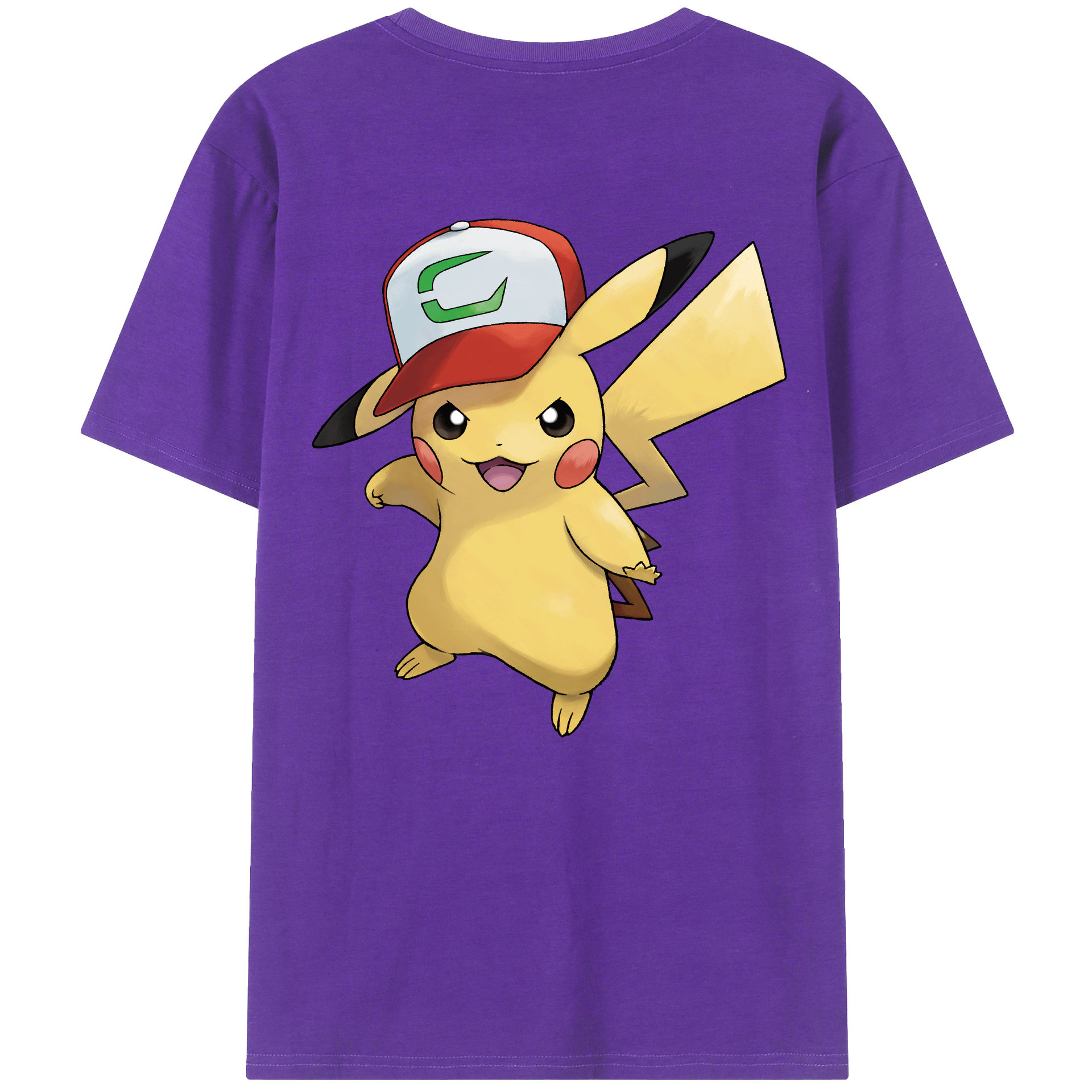 （画像用） ポケットモンスター Pokémon 綿100％ メンズ半袖Tシャツ（バックプリント） 通気性