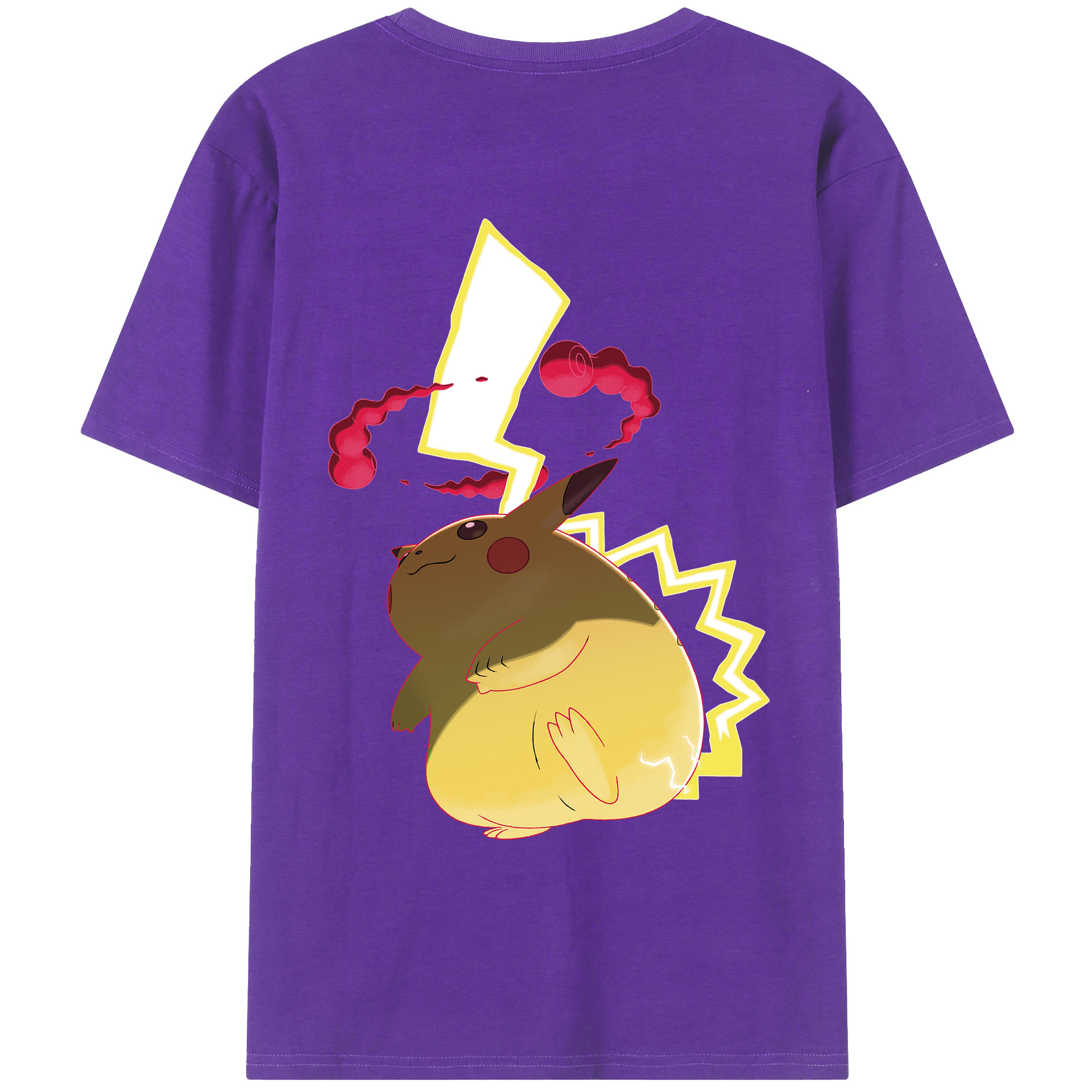（画像用） ポケットモンスター Pokémon 綿100％ メンズ半袖Tシャツ（バックプリント） 通気性