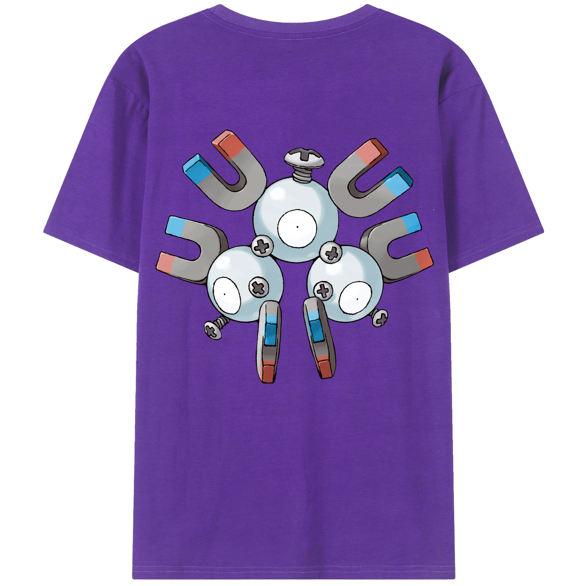 （画像用） ポケットモンスター Pokémon 綿100％ メンズ半袖Tシャツ（バックプリント） 通気性