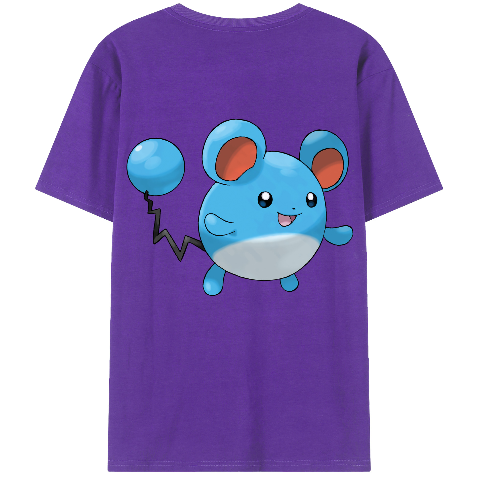（画像用） ポケットモンスター Pokémon 綿100％ メンズ半袖Tシャツ（バックプリント） 通気性