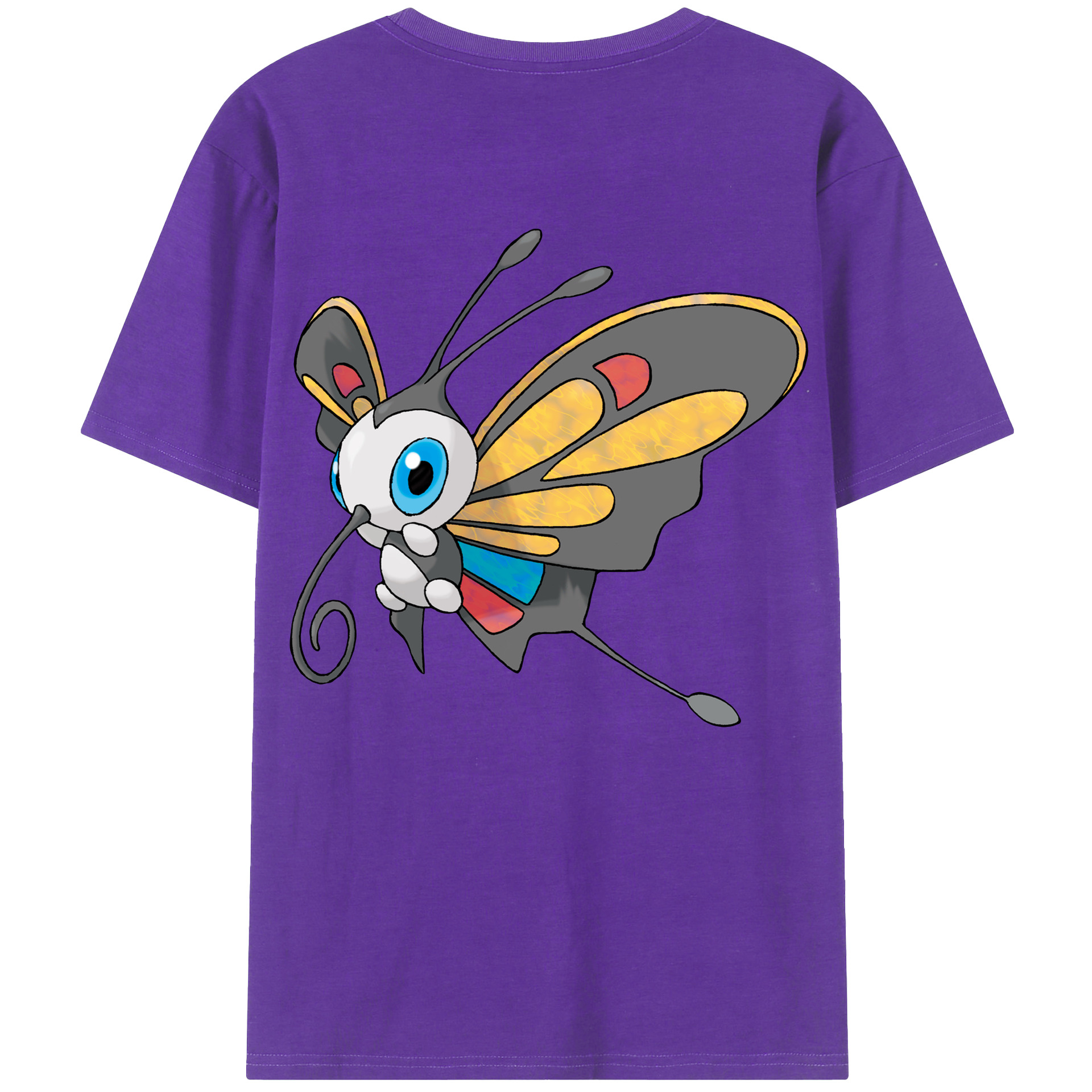 （画像用） ポケットモンスター Pokémon 綿100％ メンズ半袖Tシャツ（バックプリント） 通気性
