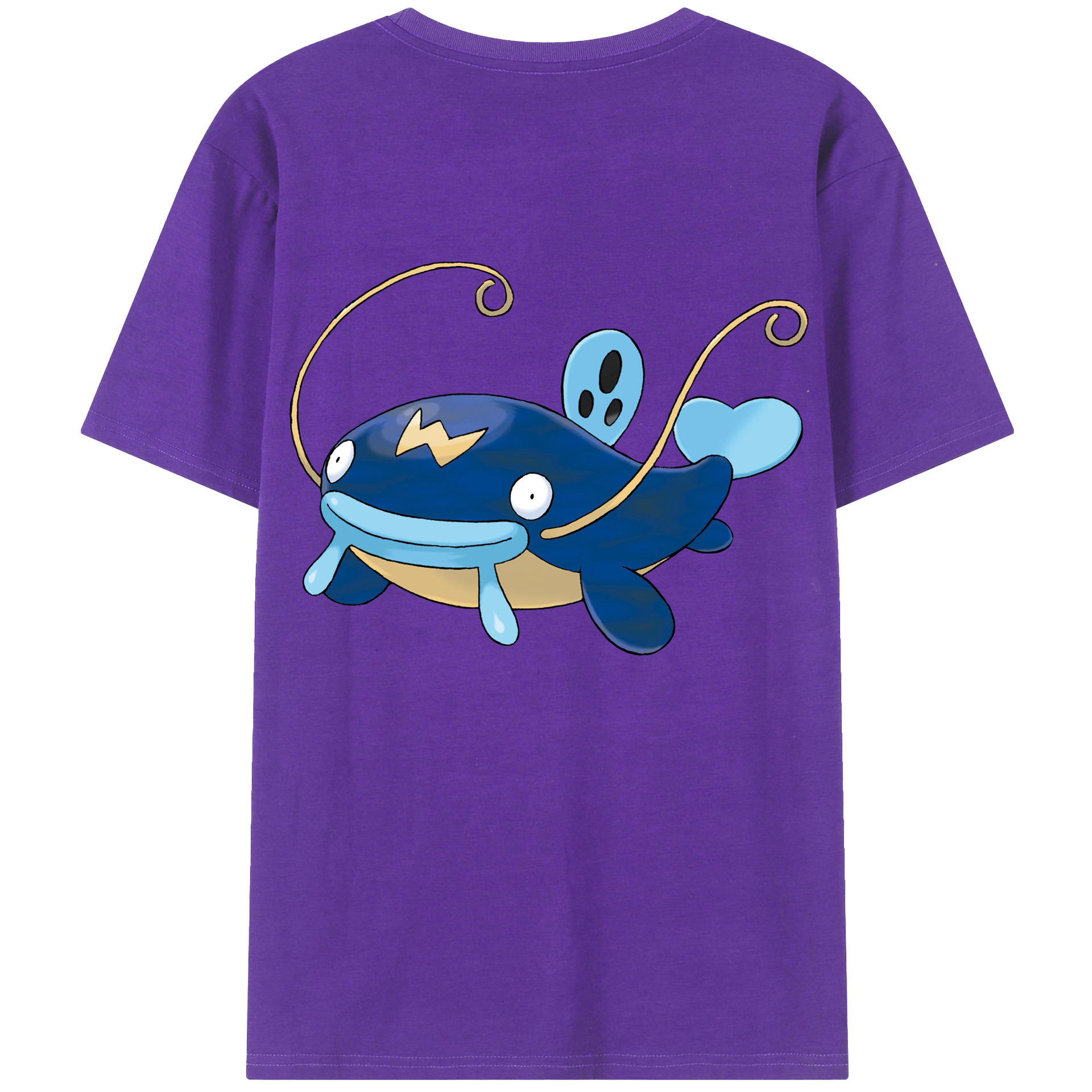 （画像用） ポケットモンスター Pokémon 綿100％ メンズ半袖Tシャツ（バックプリント） 通気性