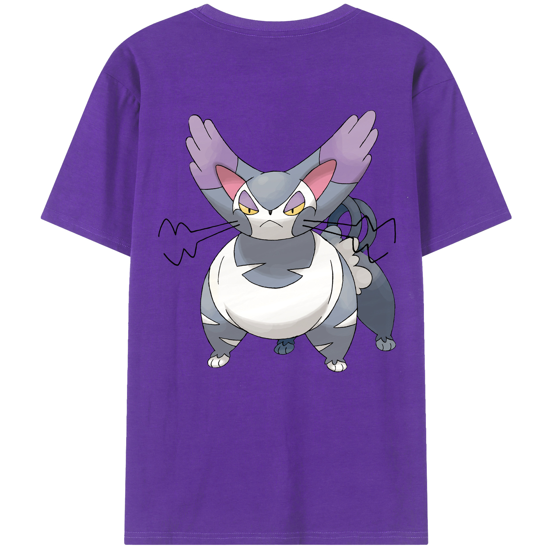 （画像用） ポケットモンスター Pokémon 綿100％ メンズ半袖Tシャツ（バックプリント） 通気性