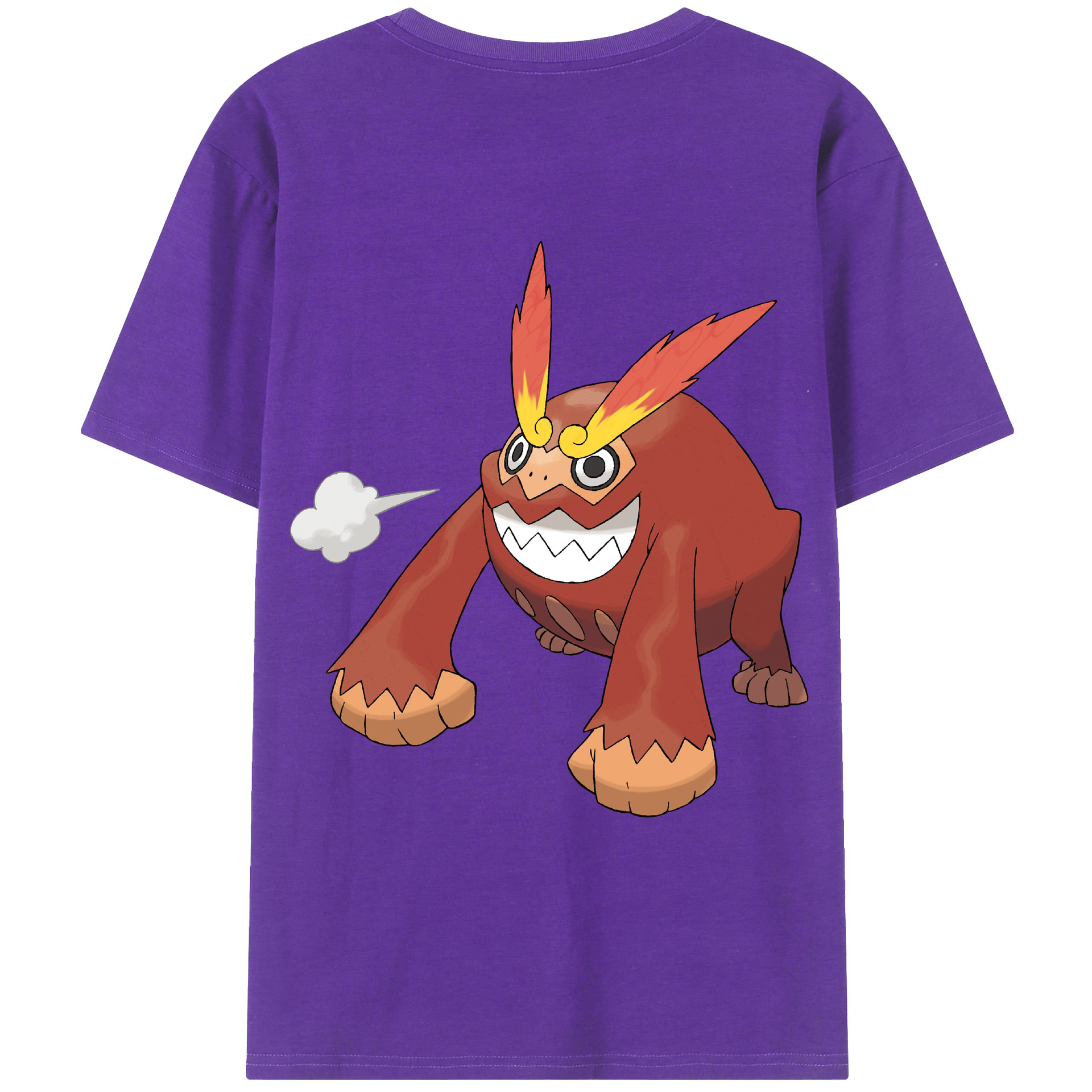 （画像用） ポケットモンスター Pokémon 綿100％ メンズ半袖Tシャツ（バックプリント） 通気性