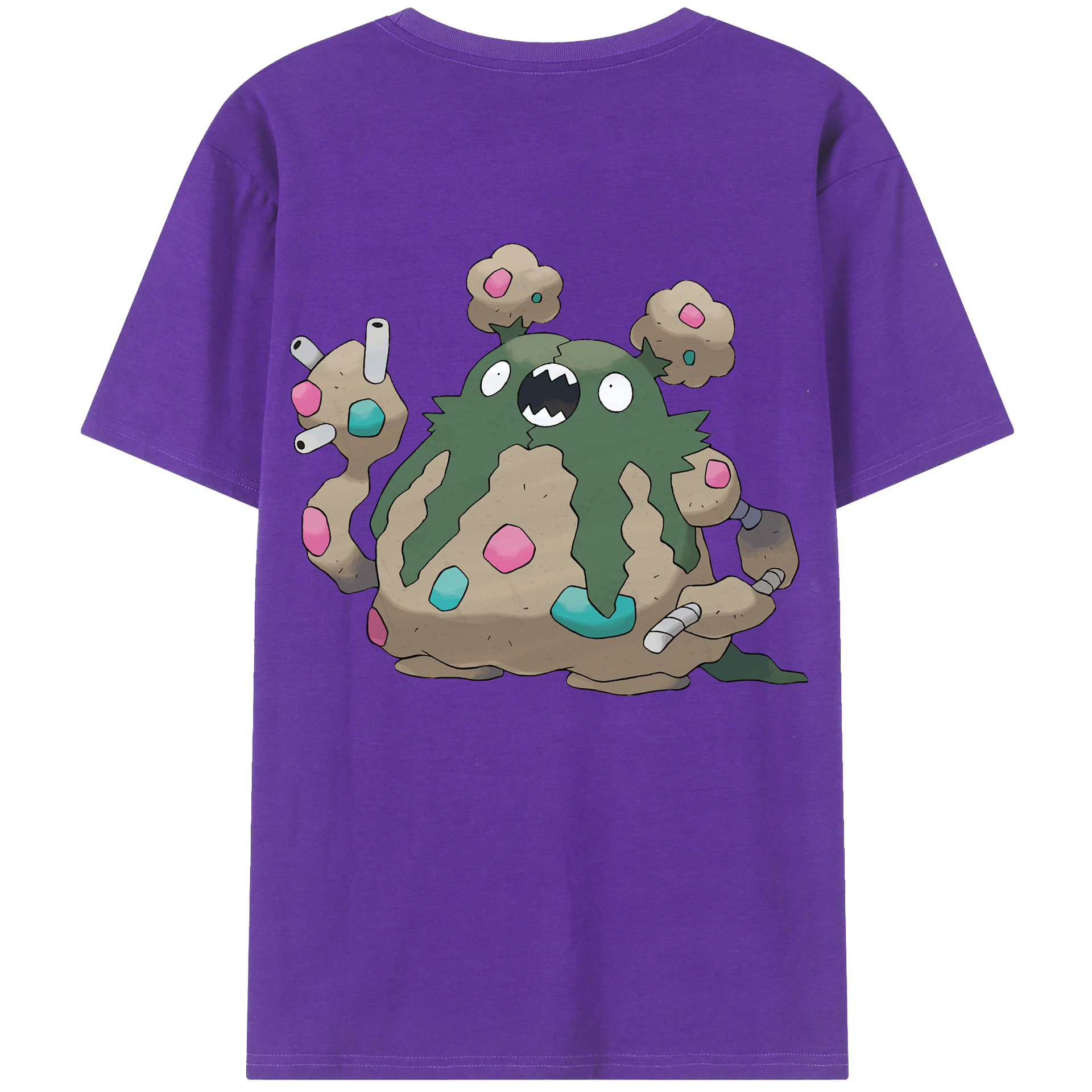 （画像用） ポケットモンスター Pokémon 綿100％ メンズ半袖Tシャツ（バックプリント） 通気性