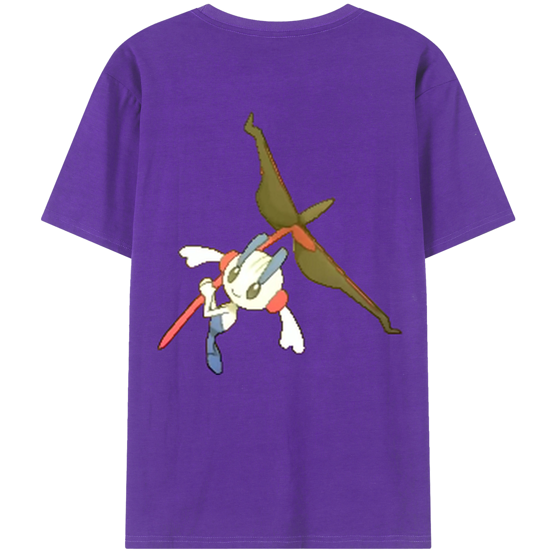 （画像用） ポケットモンスター Pokémon 綿100％ メンズ半袖Tシャツ（バックプリント） 通気性