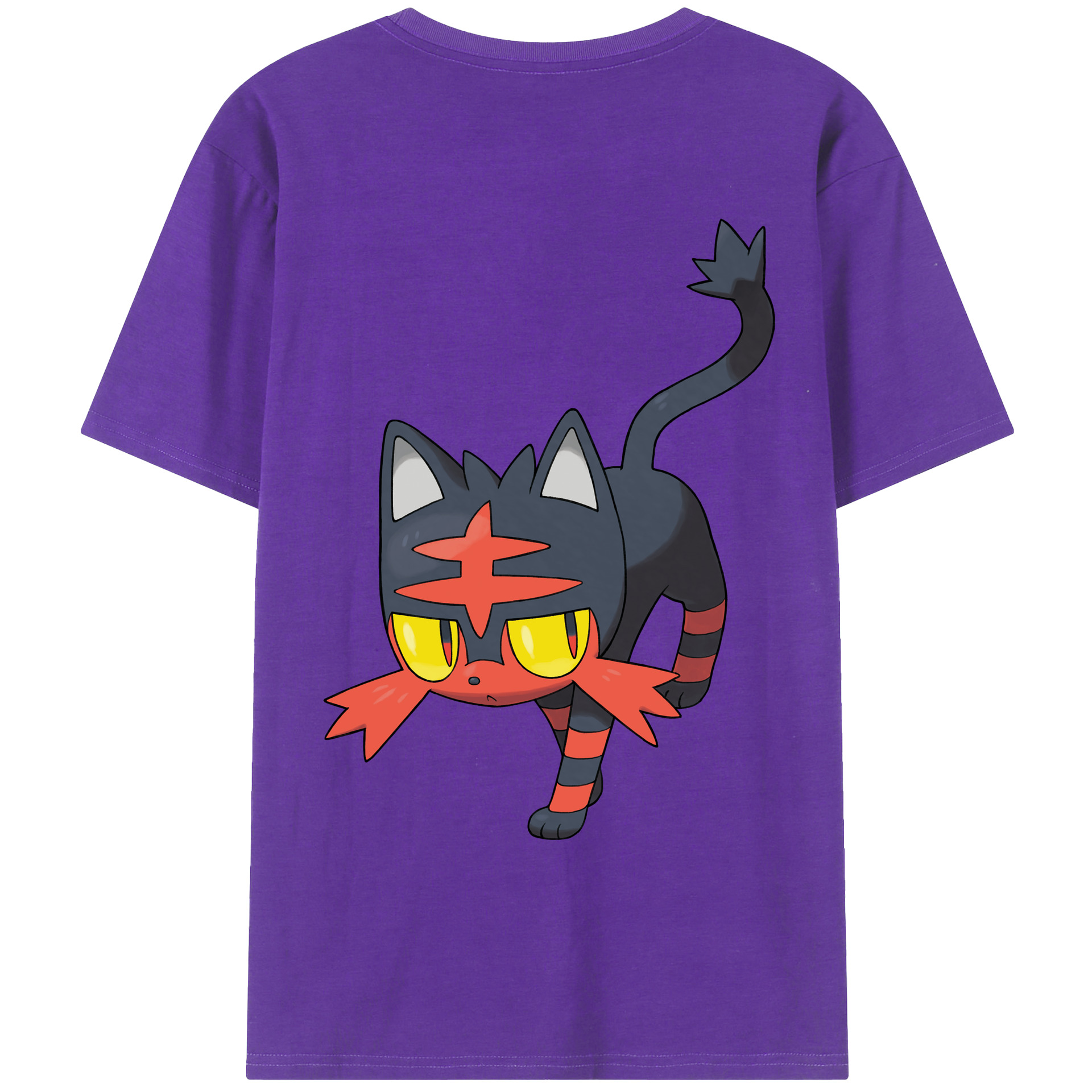 （画像用） ポケットモンスター Pokémon 綿100％ メンズ半袖Tシャツ（バックプリント） 通気性