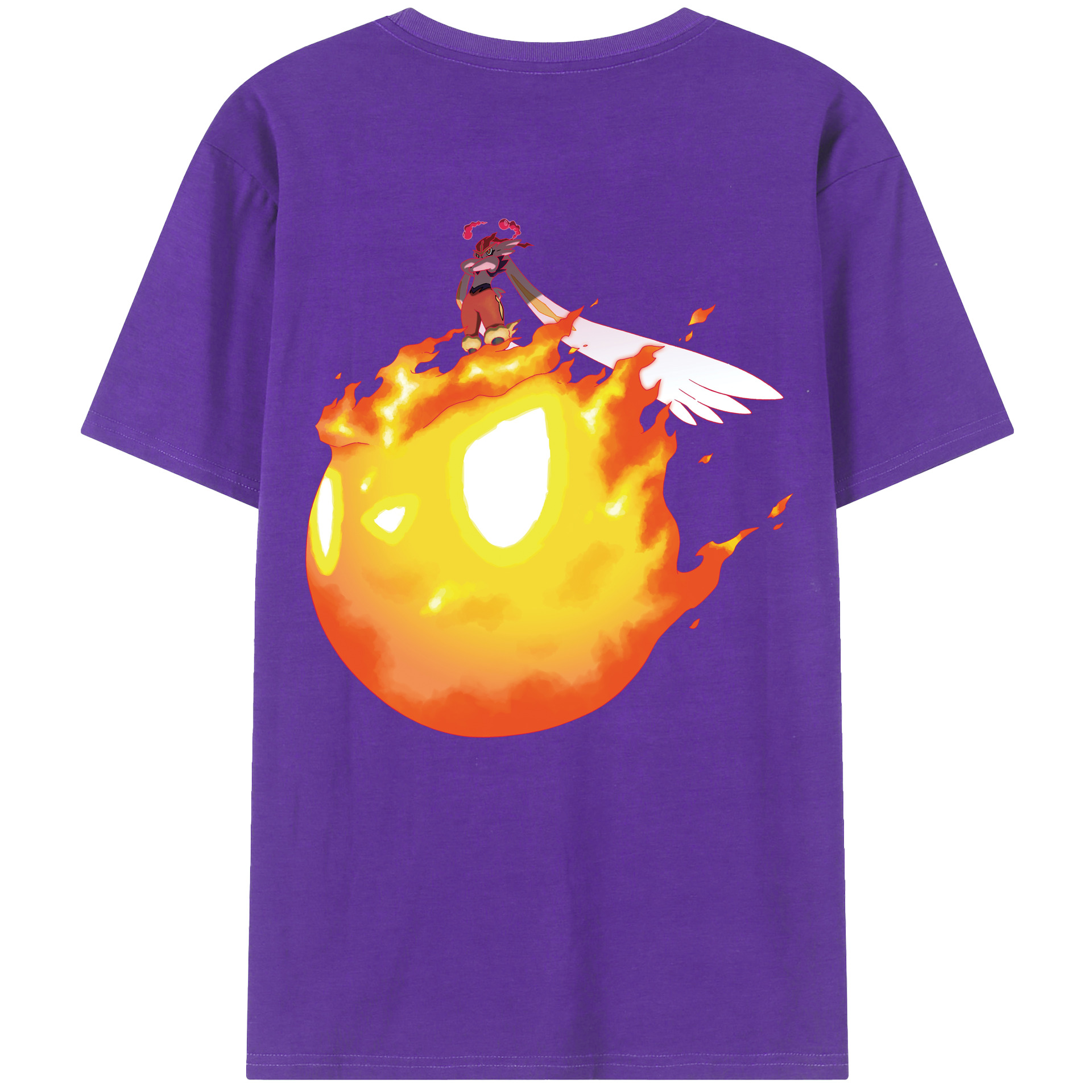（画像用） ポケットモンスター Pokémon 綿100％ メンズ半袖Tシャツ（バックプリント） 通気性