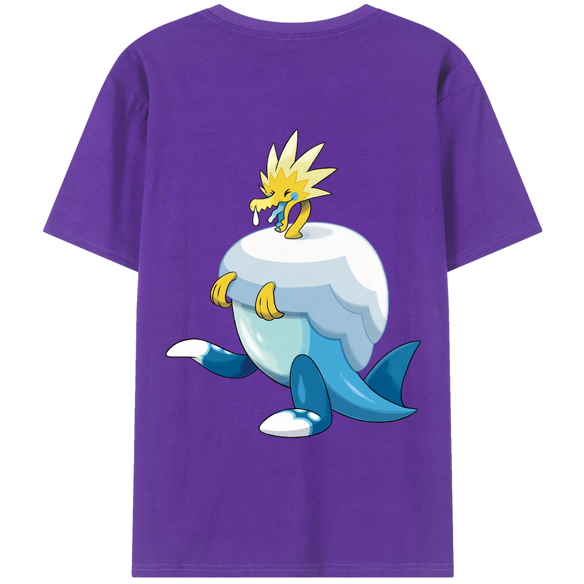 （画像用） ポケットモンスター Pokémon 綿100％ メンズ半袖Tシャツ（バックプリント） 通気性