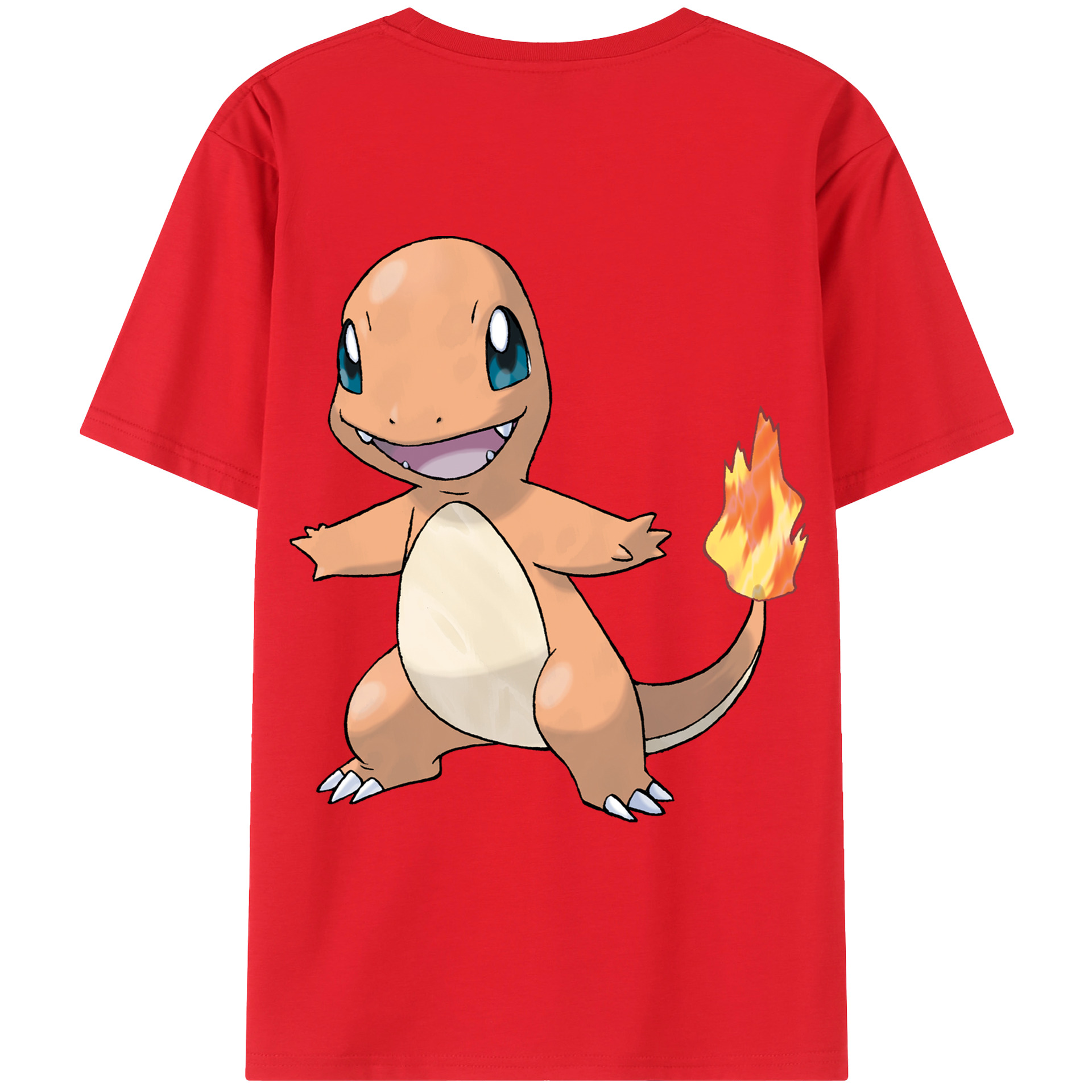 （画像用） ポケットモンスター Pokémon 綿100％ メンズ半袖Tシャツ（バックプリント） 通気性