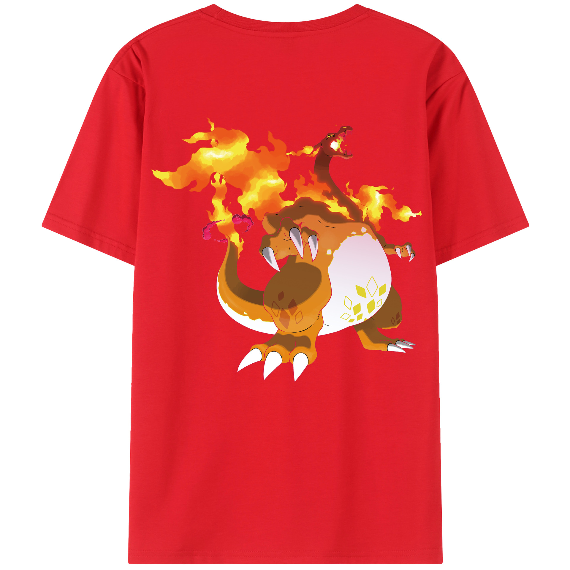 （画像用） ポケットモンスター Pokémon 綿100％ メンズ半袖Tシャツ（バックプリント） 通気性