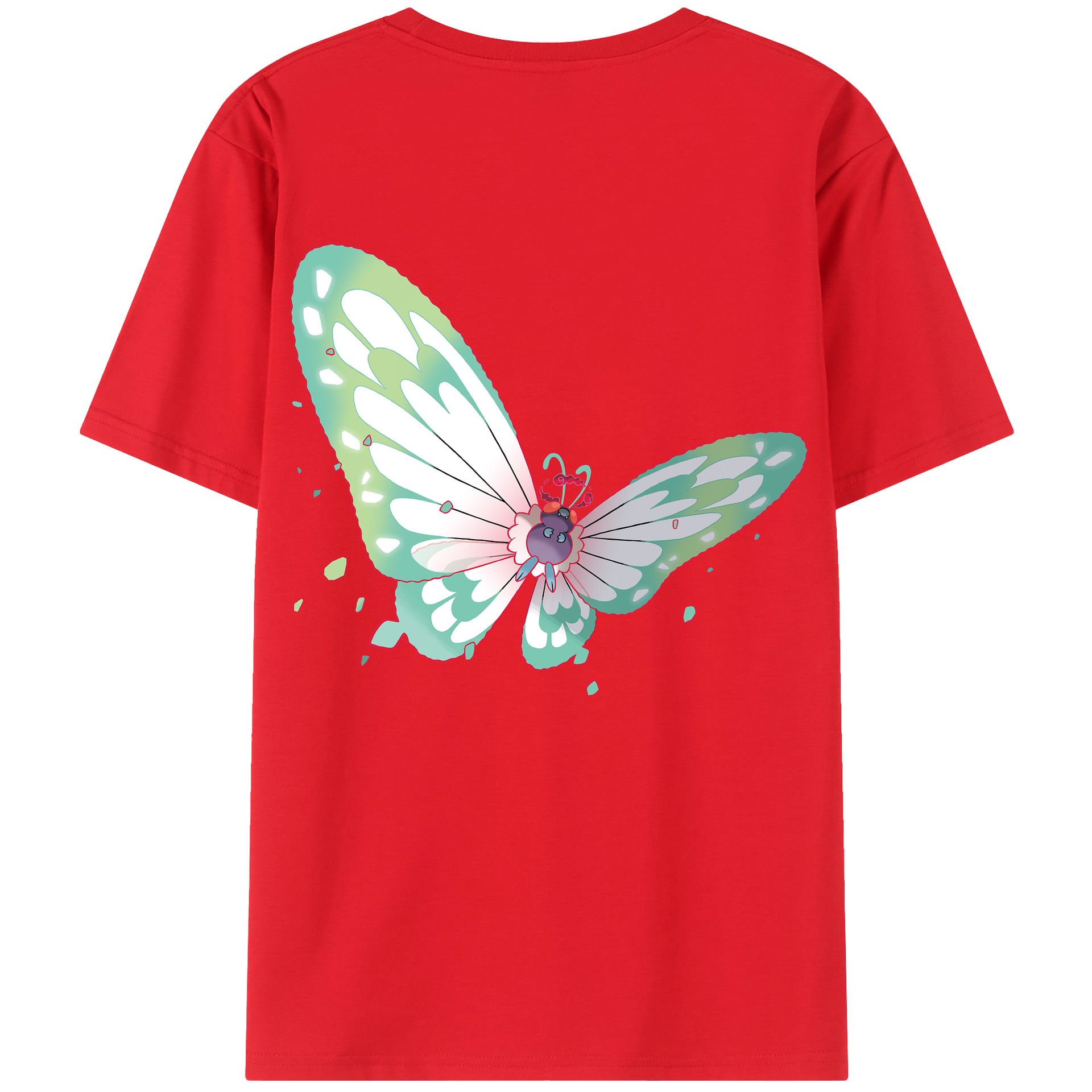 （画像用） ポケットモンスター Pokémon 綿100％ メンズ半袖Tシャツ（バックプリント） 通気性