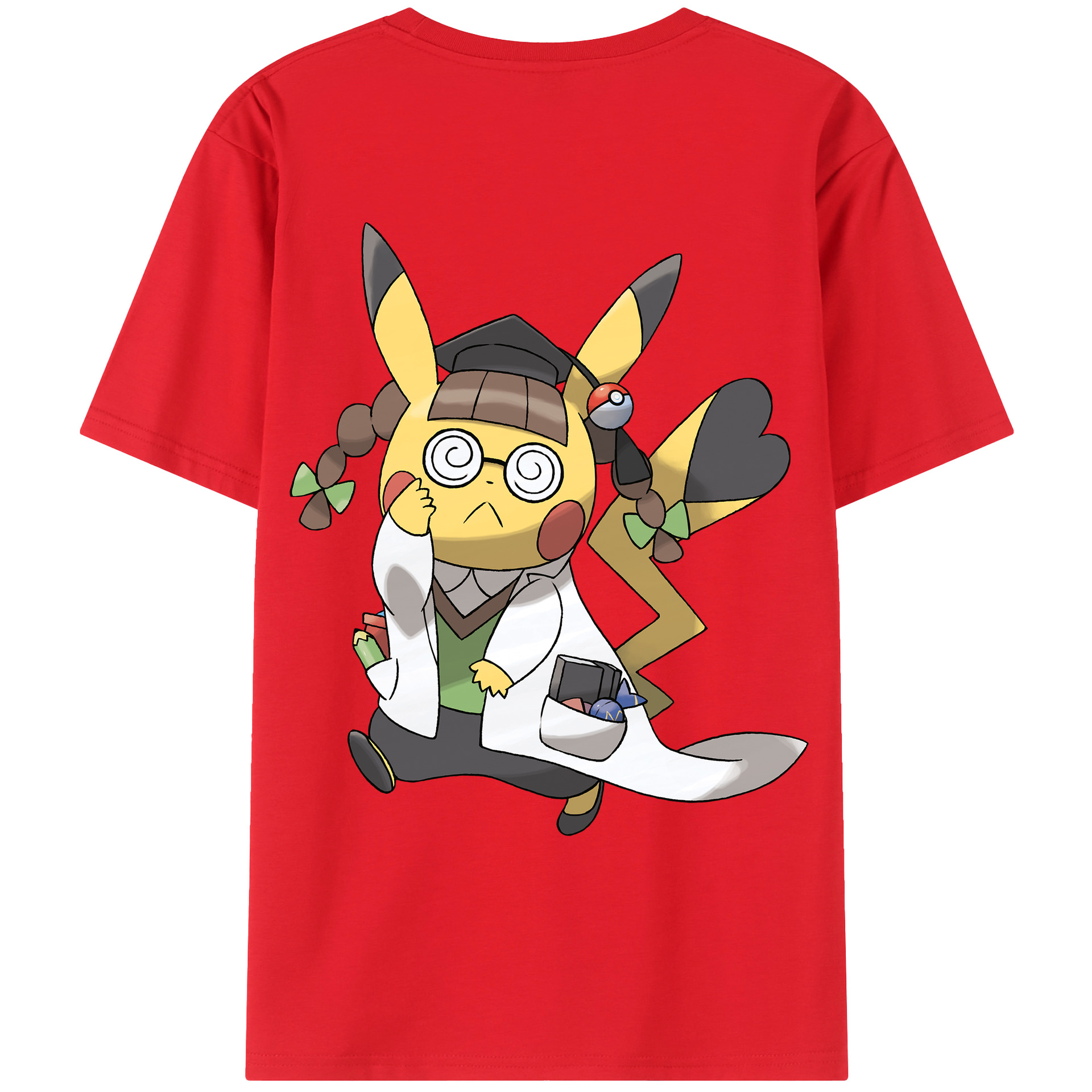 （画像用） ポケットモンスター Pokémon 綿100％ メンズ半袖Tシャツ（バックプリント） 通気性