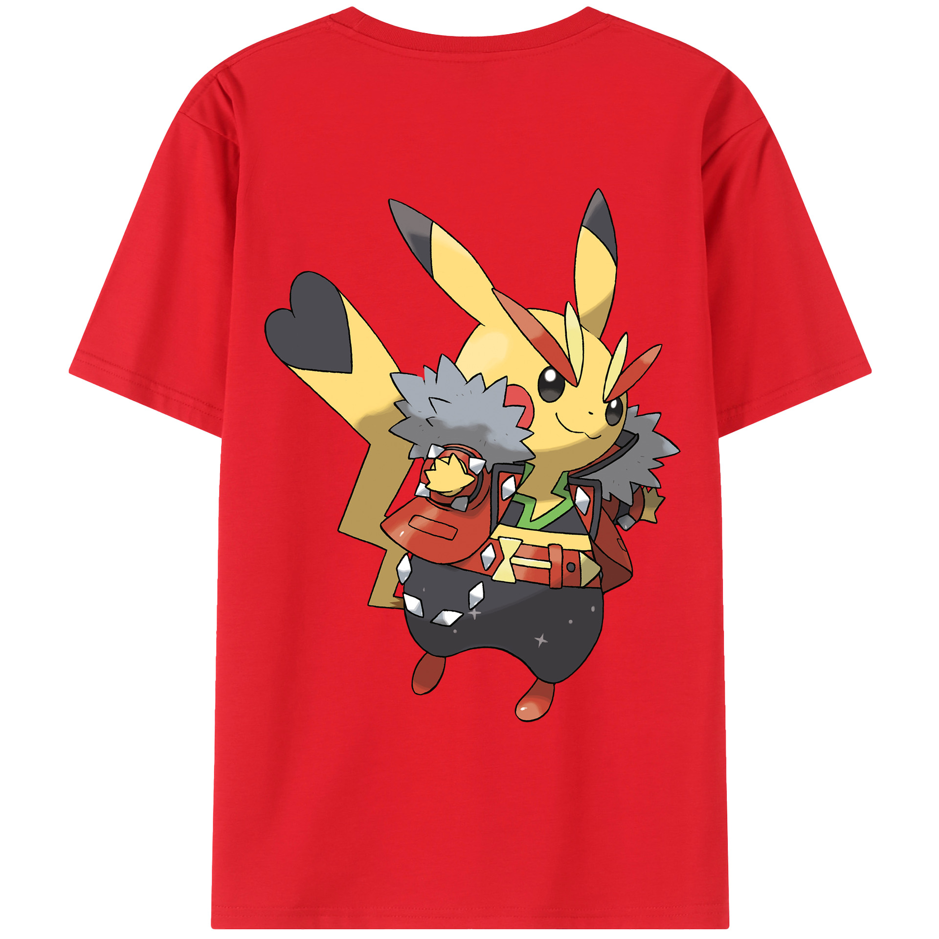 （画像用） ポケットモンスター Pokémon 綿100％ メンズ半袖Tシャツ（バックプリント） 通気性