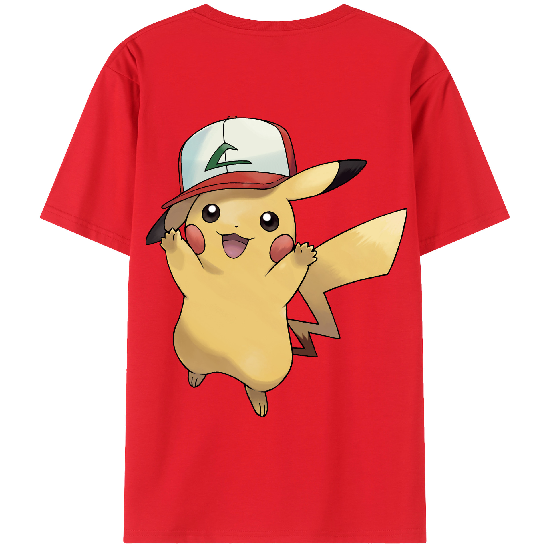 （画像用） ポケットモンスター Pokémon 綿100％ メンズ半袖Tシャツ（バックプリント） 通気性