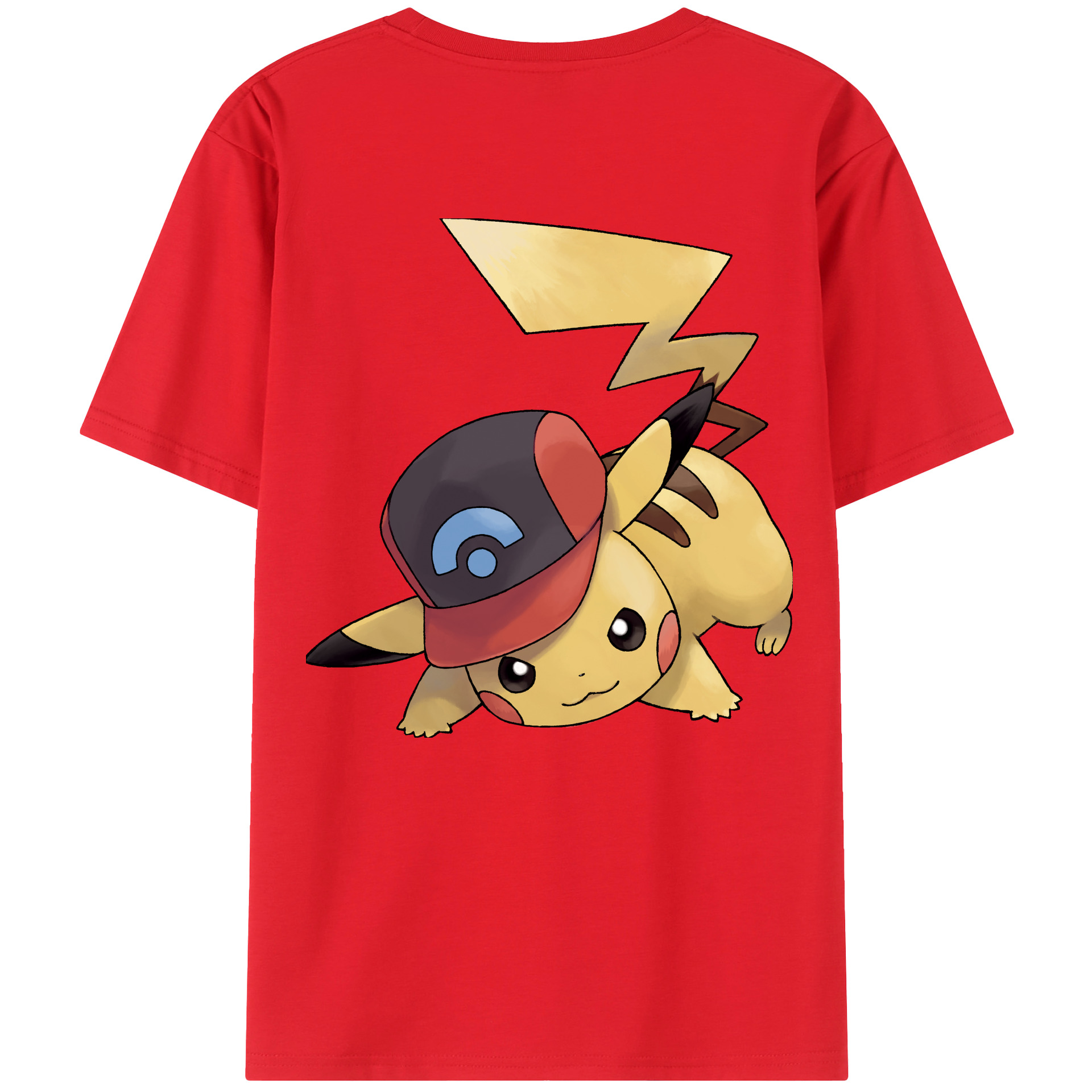 （画像用） ポケットモンスター Pokémon 綿100％ メンズ半袖Tシャツ（バックプリント） 通気性
