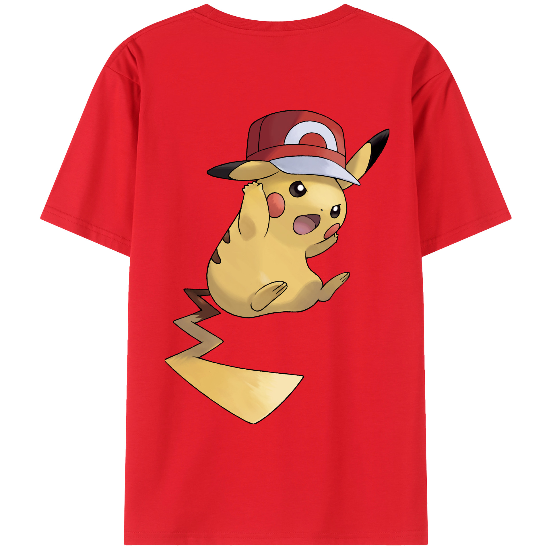 （画像用） ポケットモンスター Pokémon 綿100％ メンズ半袖Tシャツ（バックプリント） 通気性