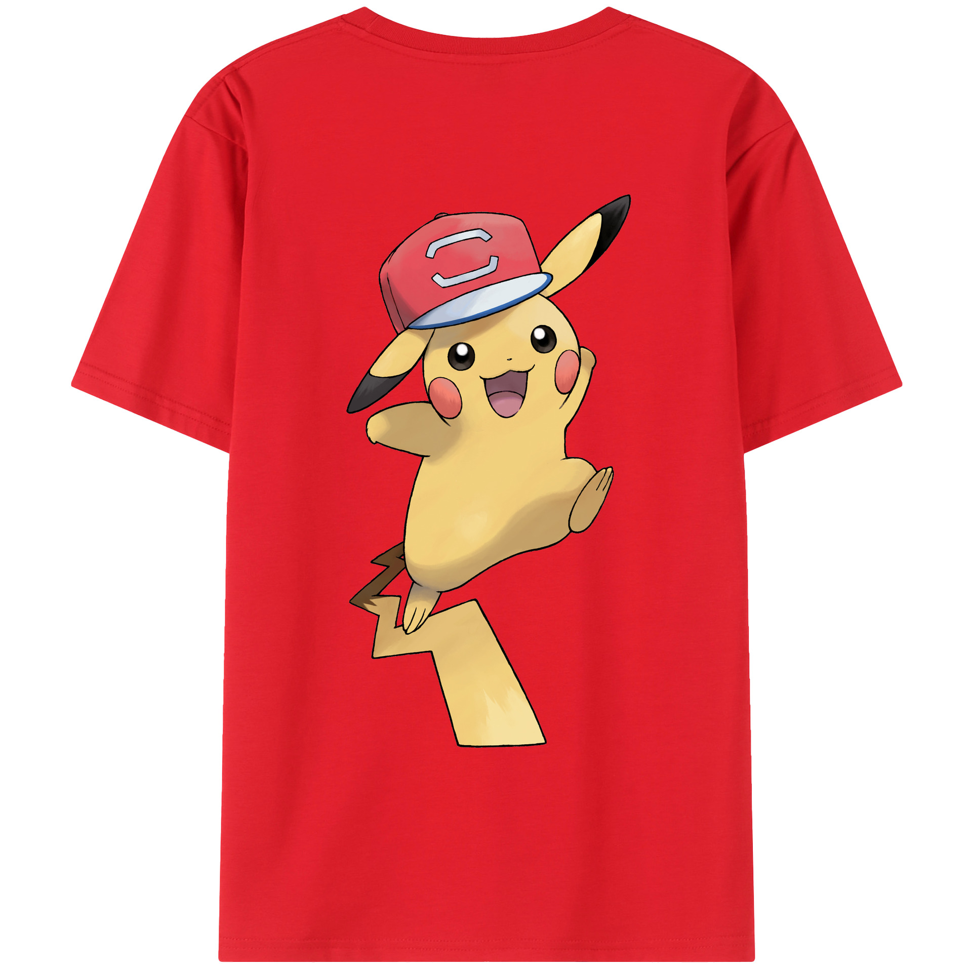 （画像用） ポケットモンスター Pokémon 綿100％ メンズ半袖Tシャツ（バックプリント） 通気性