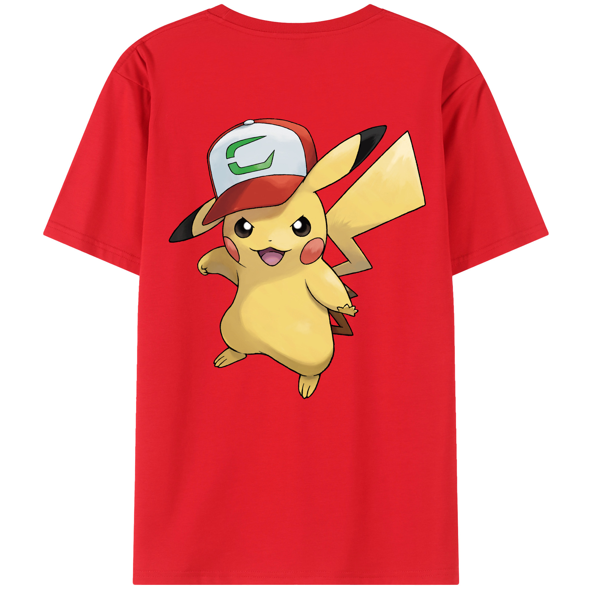 （画像用） ポケットモンスター Pokémon 綿100％ メンズ半袖Tシャツ（バックプリント） 通気性