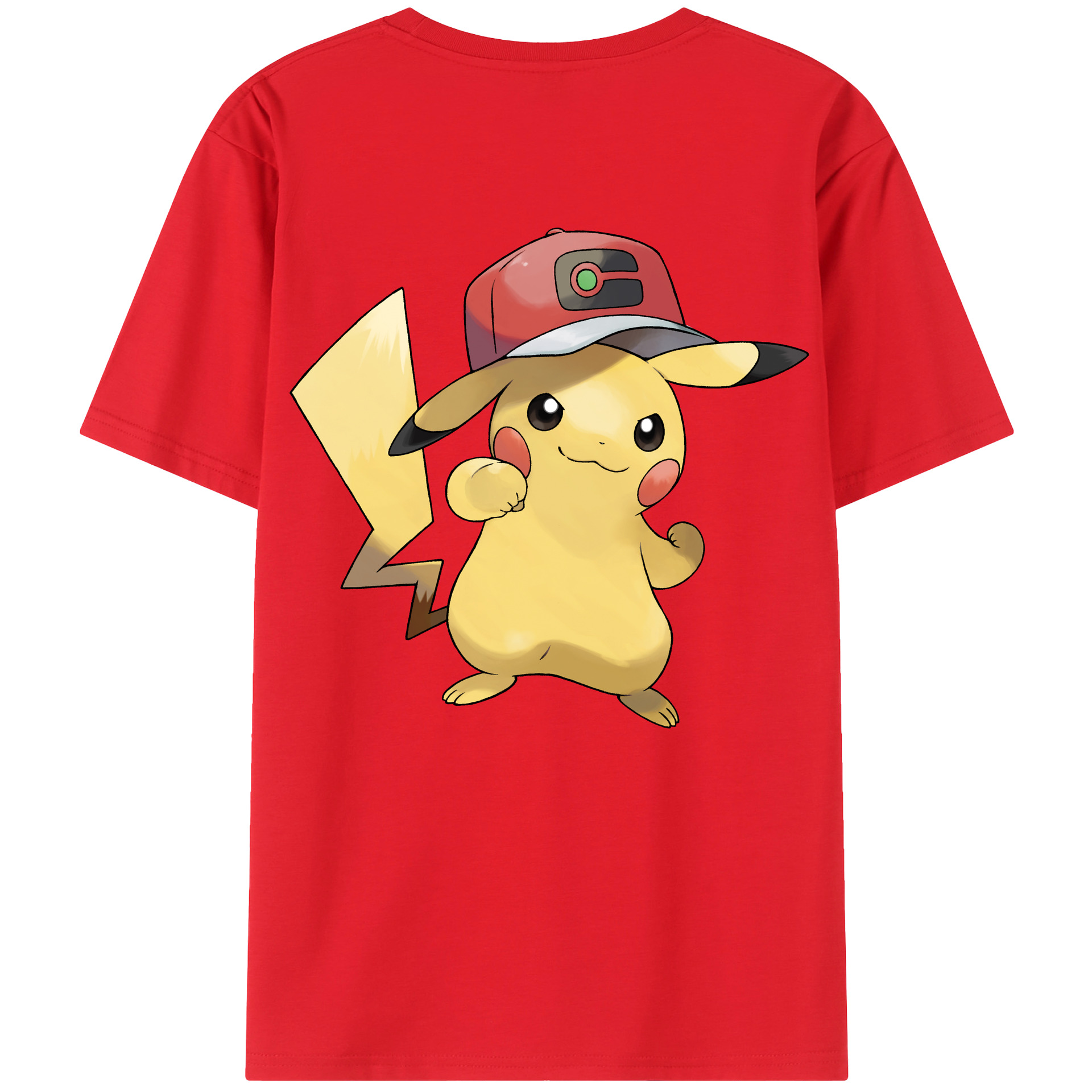 （画像用） ポケットモンスター Pokémon 綿100％ メンズ半袖Tシャツ（バックプリント） 通気性
