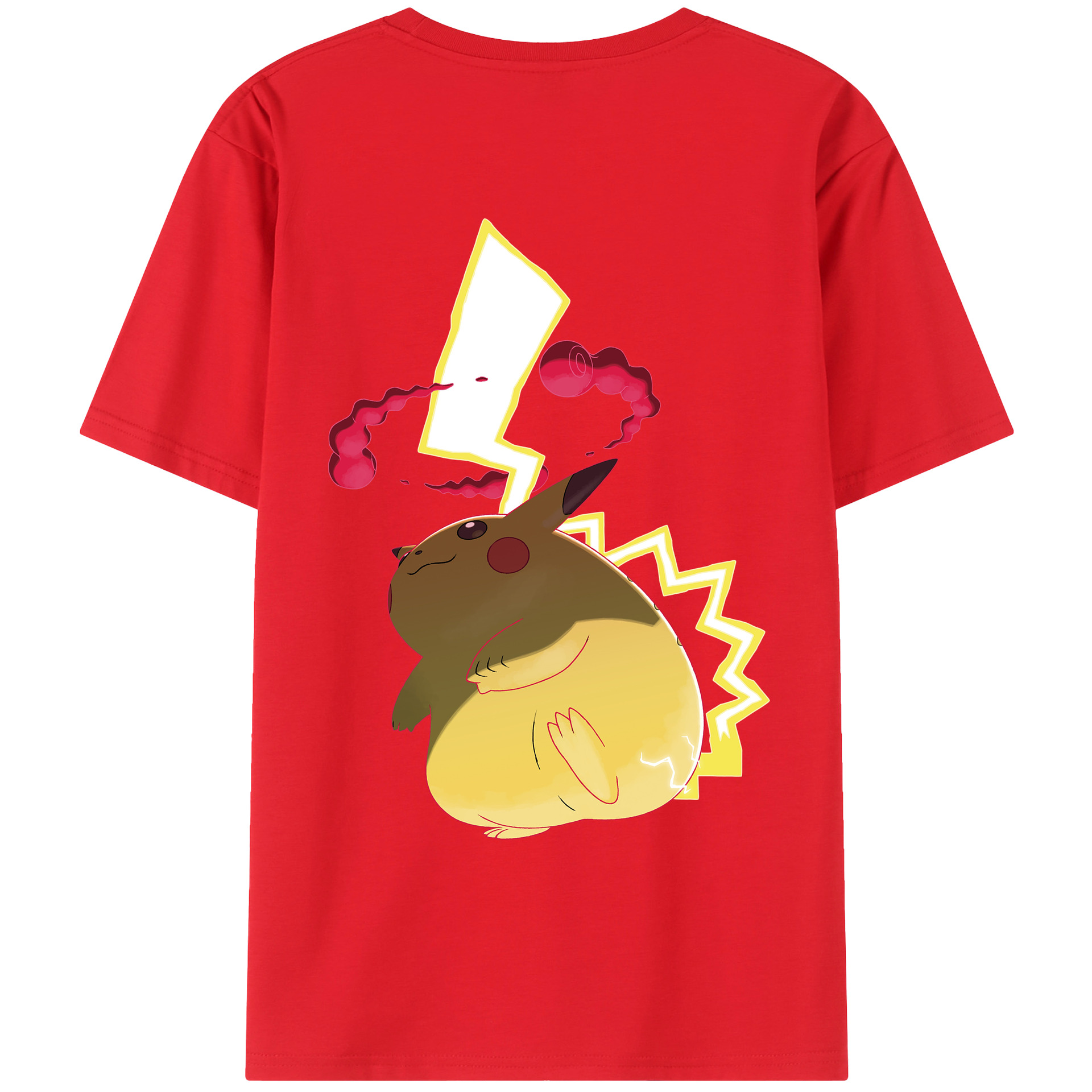 （画像用） ポケットモンスター Pokémon 綿100％ メンズ半袖Tシャツ（バックプリント） 通気性