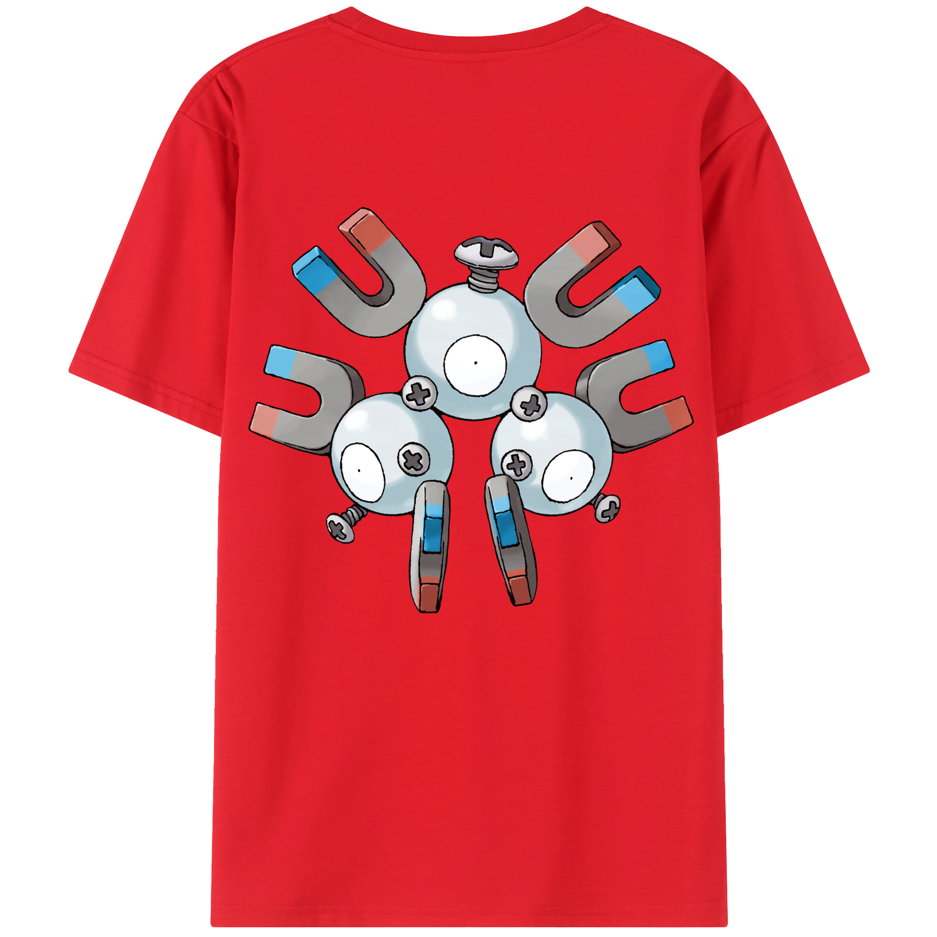 （画像用） ポケットモンスター Pokémon 綿100％ メンズ半袖Tシャツ（バックプリント） 通気性