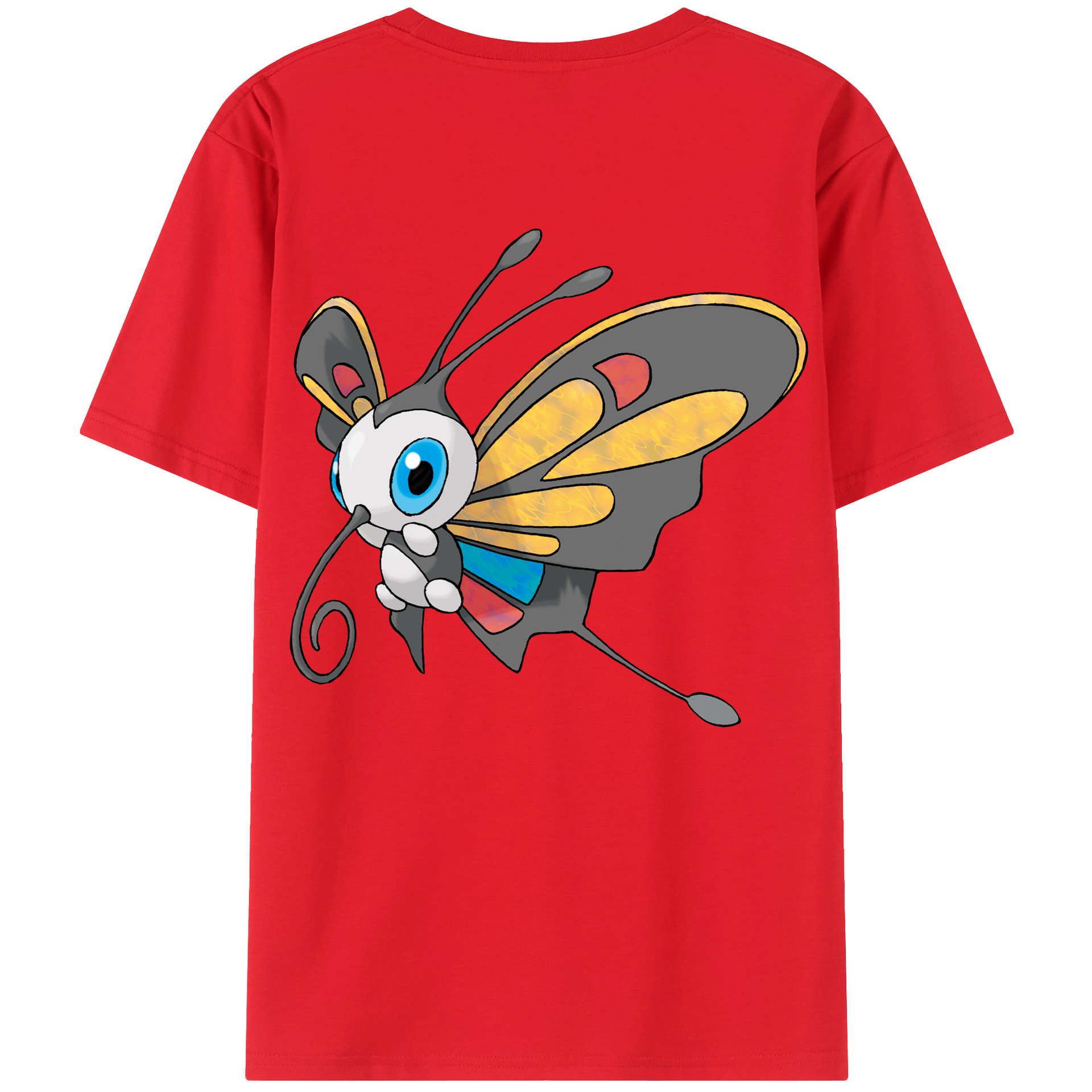 （画像用） ポケットモンスター Pokémon 綿100％ メンズ半袖Tシャツ（バックプリント） 通気性