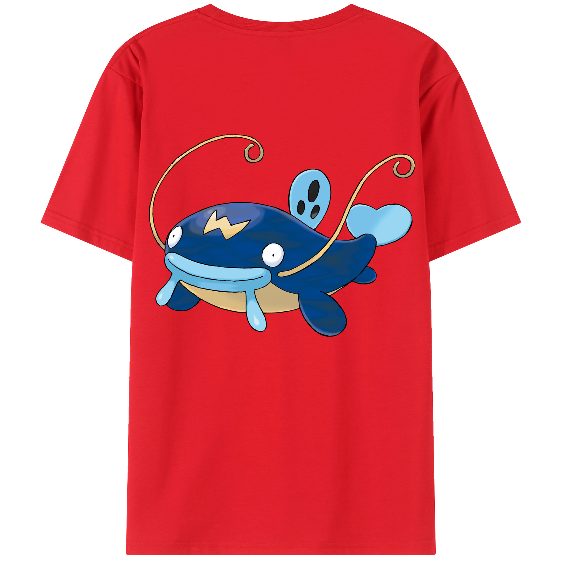 （画像用） ポケットモンスター Pokémon 綿100％ メンズ半袖Tシャツ（バックプリント） 通気性