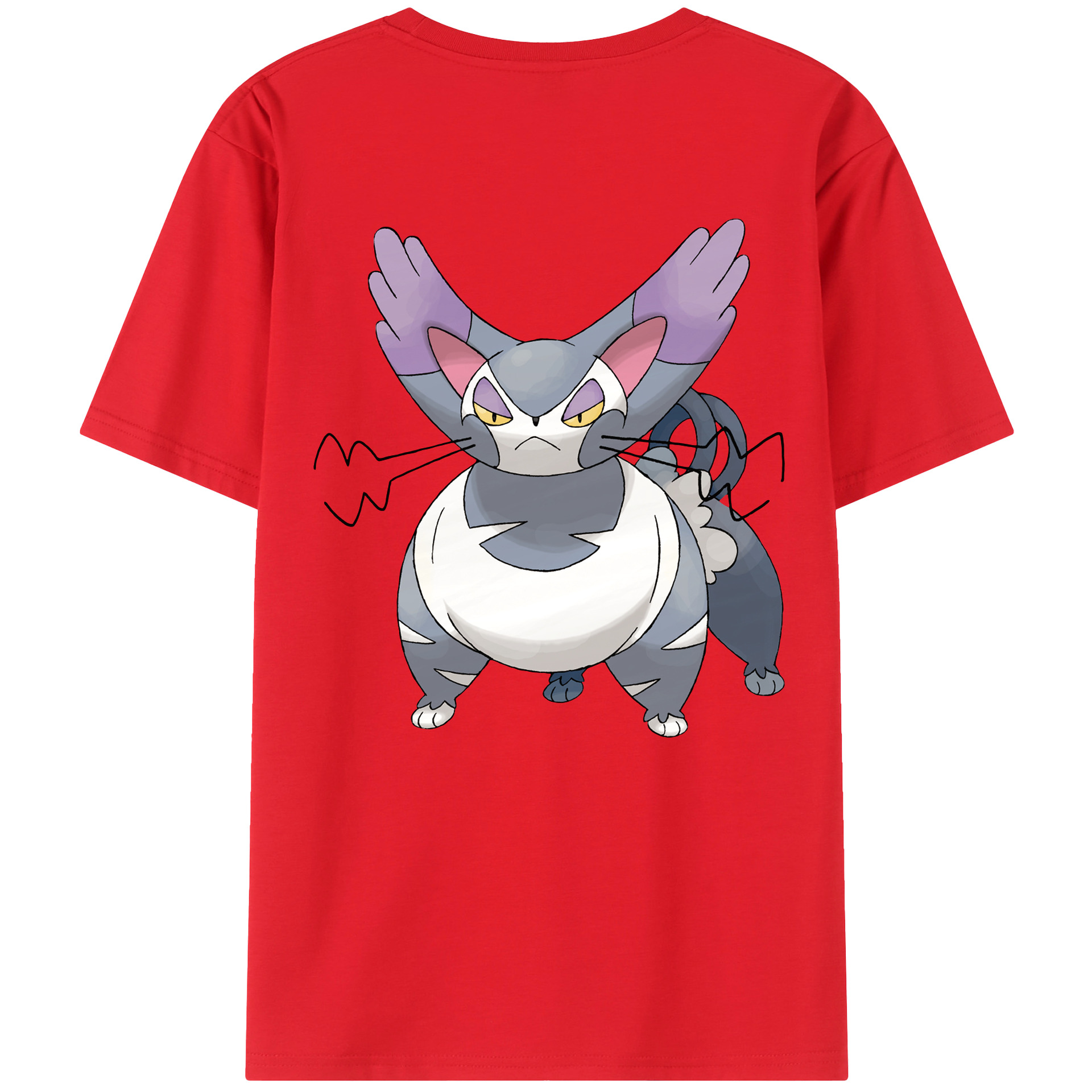 （画像用） ポケットモンスター Pokémon 綿100％ メンズ半袖Tシャツ（バックプリント） 通気性