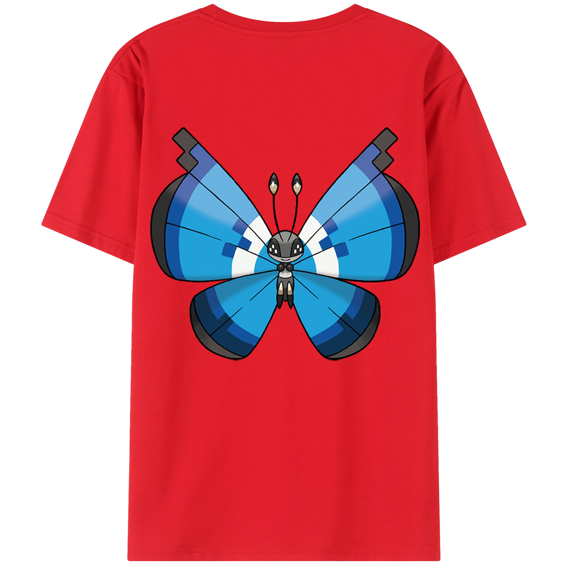 （画像用） ポケットモンスター Pokémon 綿100％ メンズ半袖Tシャツ（バックプリント） 通気性