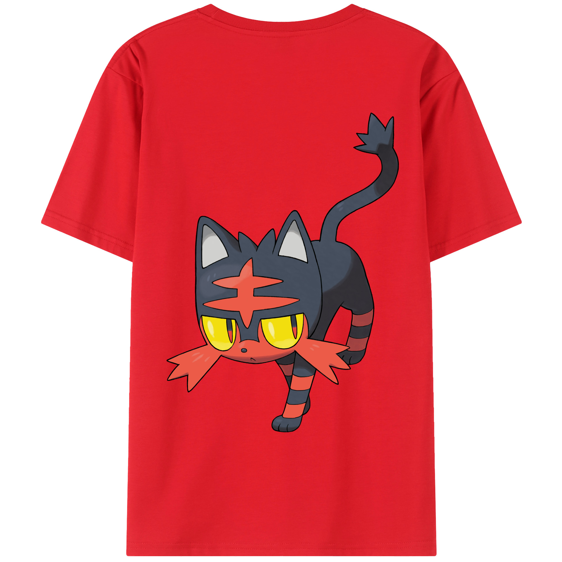 （画像用） ポケットモンスター Pokémon 綿100％ メンズ半袖Tシャツ（バックプリント） 通気性