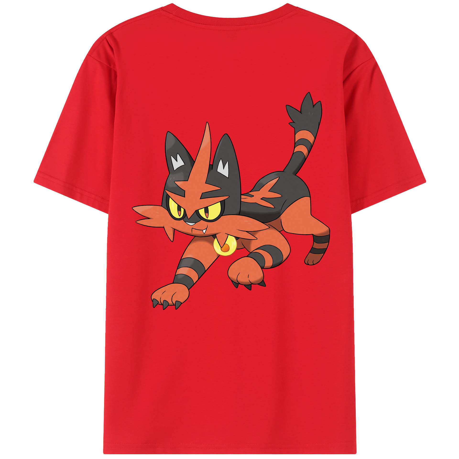 （画像用） ポケットモンスター Pokémon 綿100％ メンズ半袖Tシャツ（バックプリント） 通気性