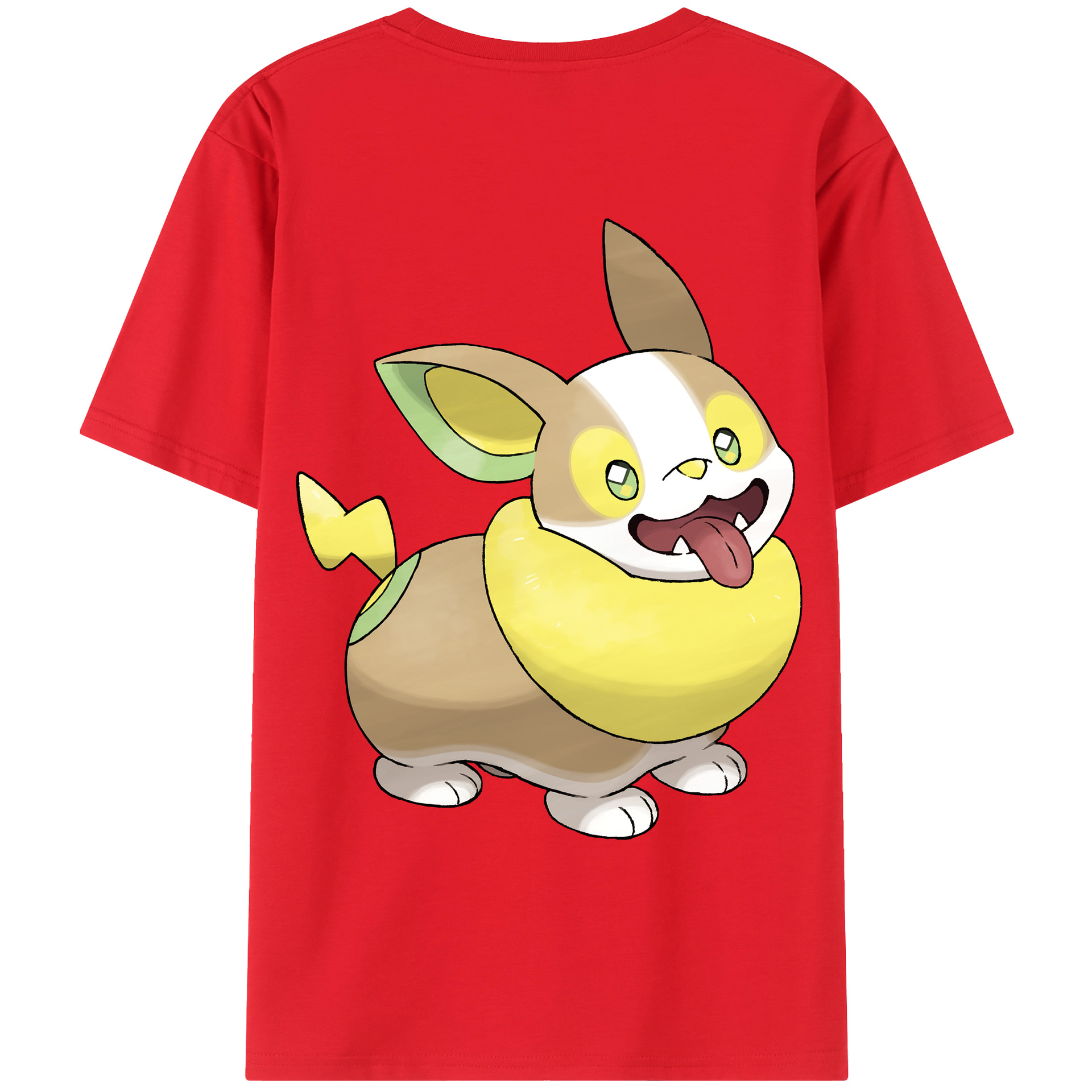 （画像用） ポケットモンスター Pokémon 綿100％ メンズ半袖Tシャツ（バックプリント） 通気性